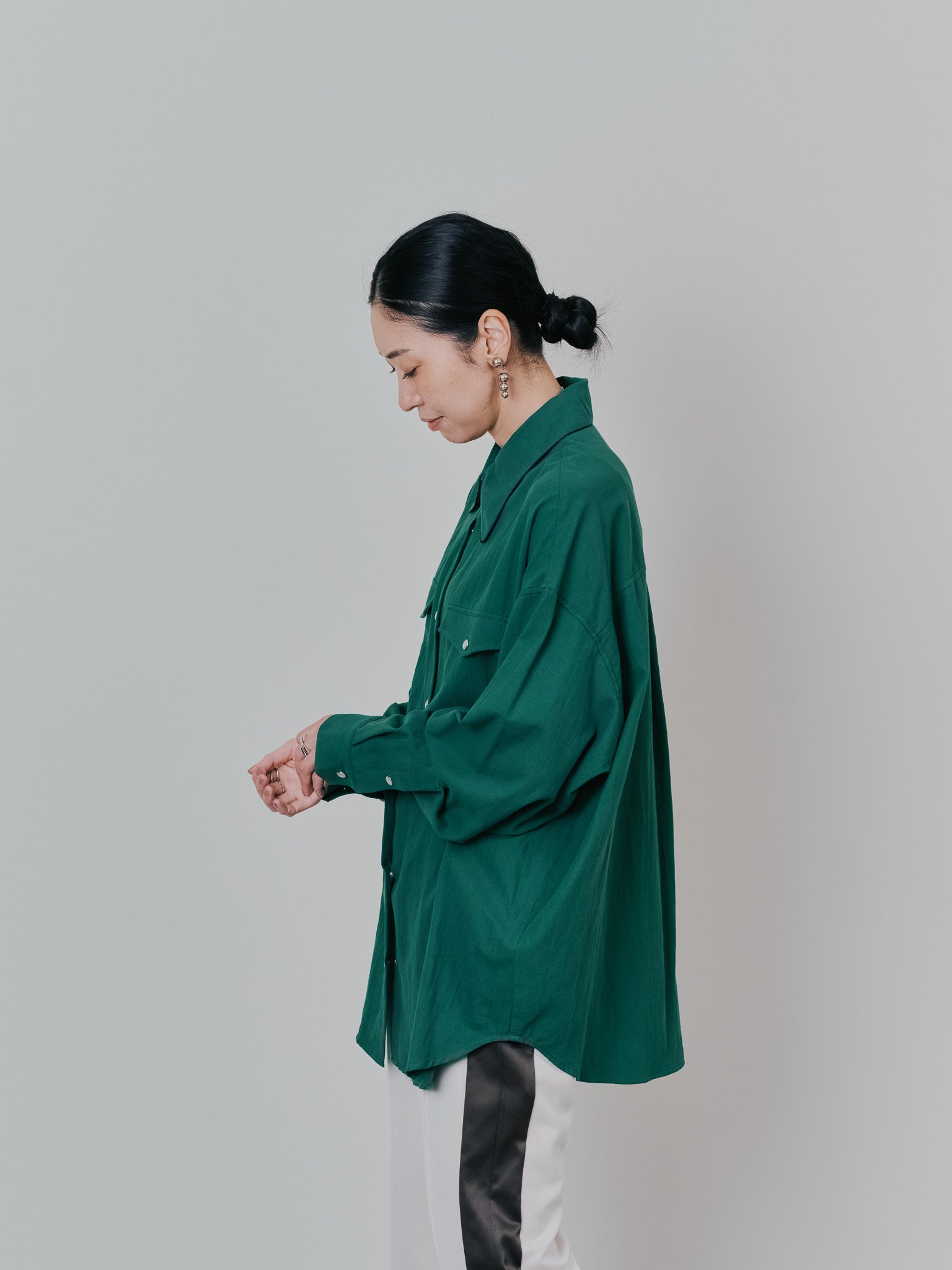 バタフライカラーウエスタンライクシャツ [601451] green