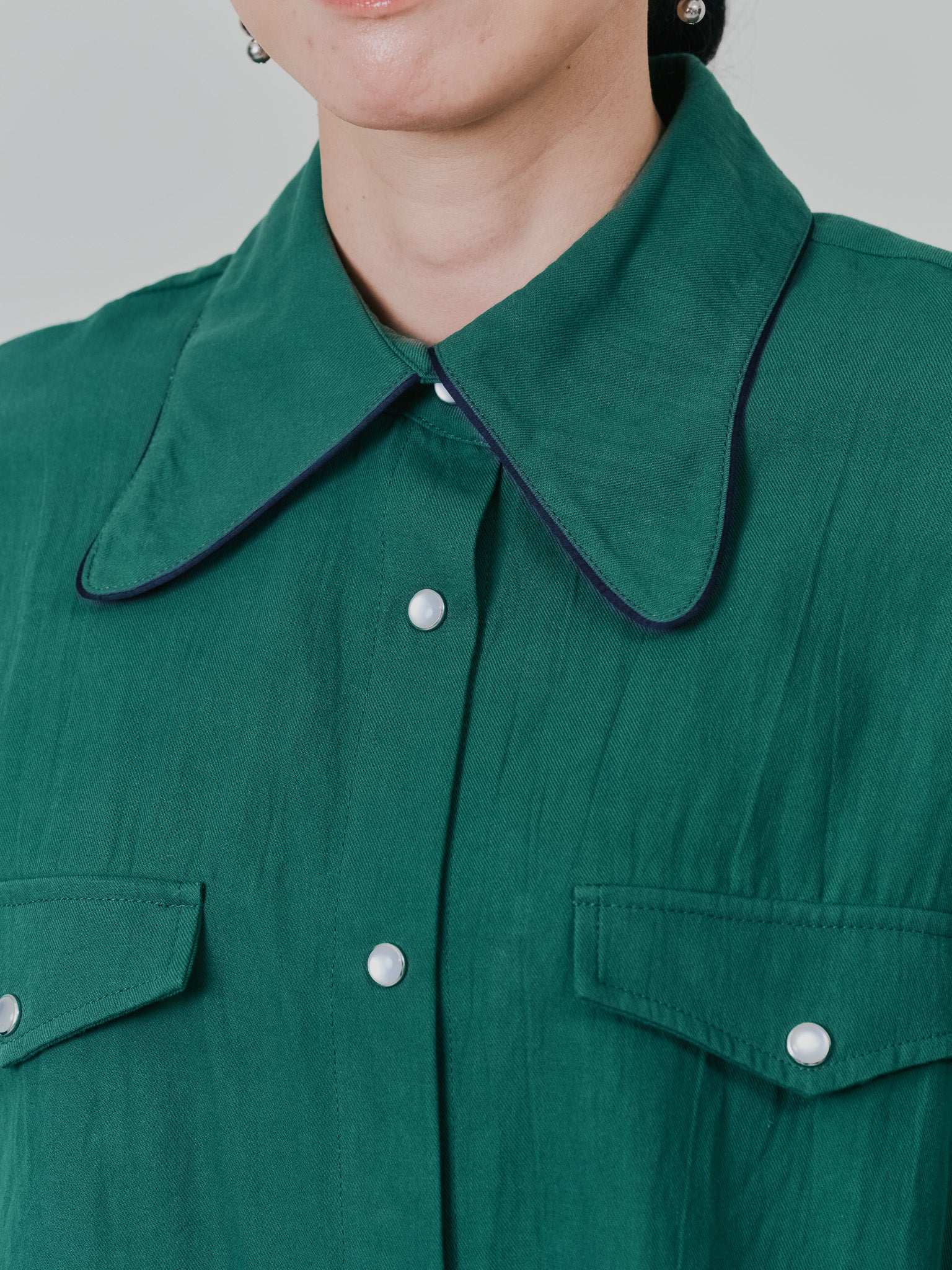 バタフライカラーウエスタンライクシャツ [601451] green