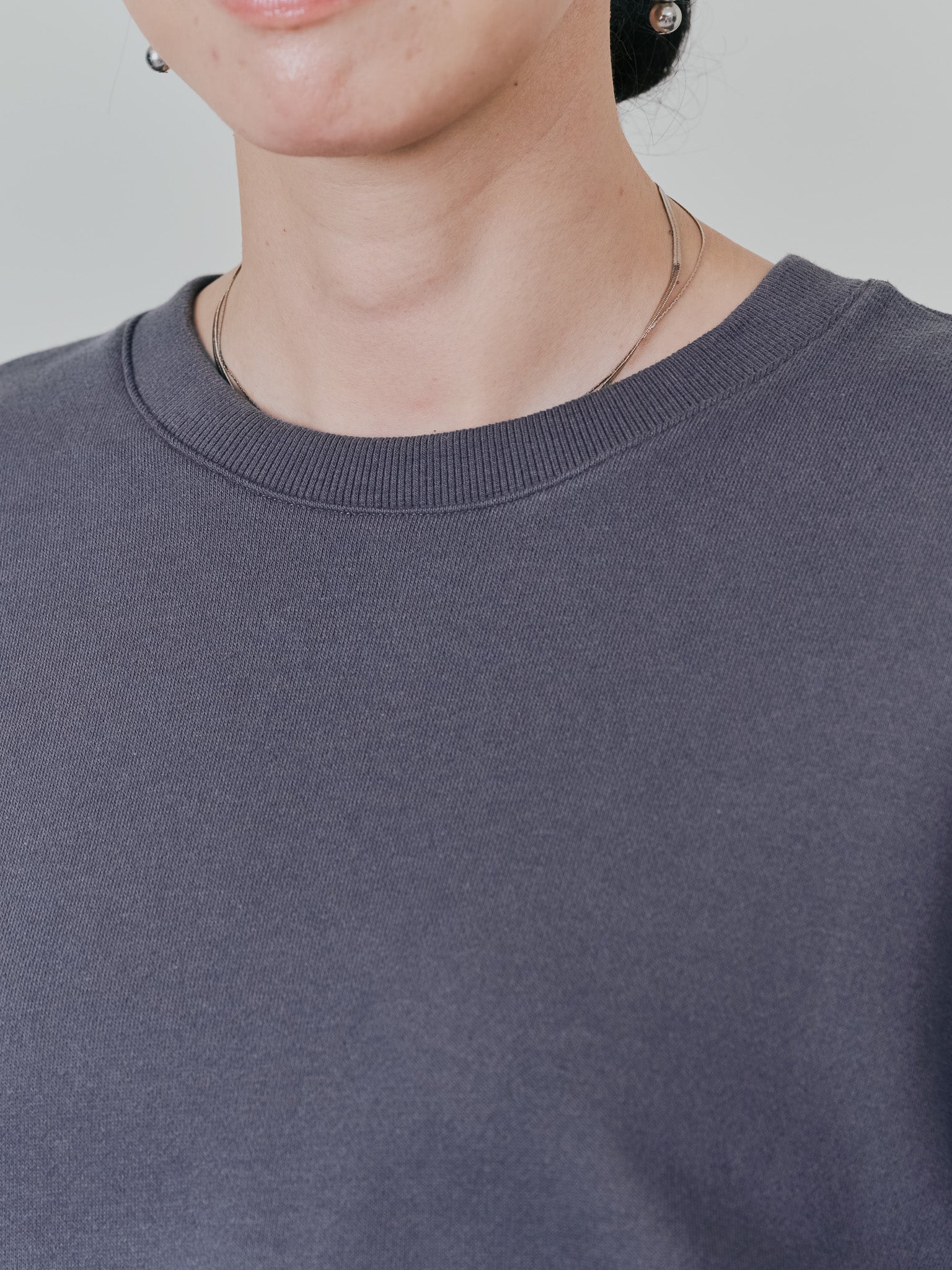 配色スウェットギャザートップス [601449] black