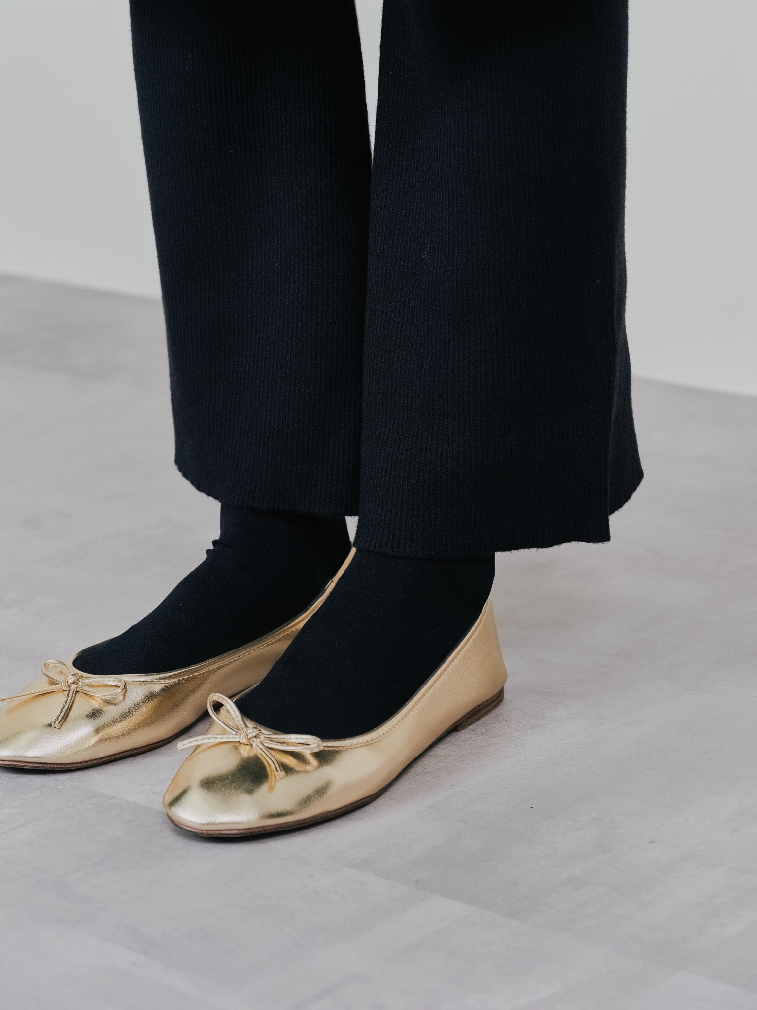 スカートレイヤードニットパンツ [601415] black