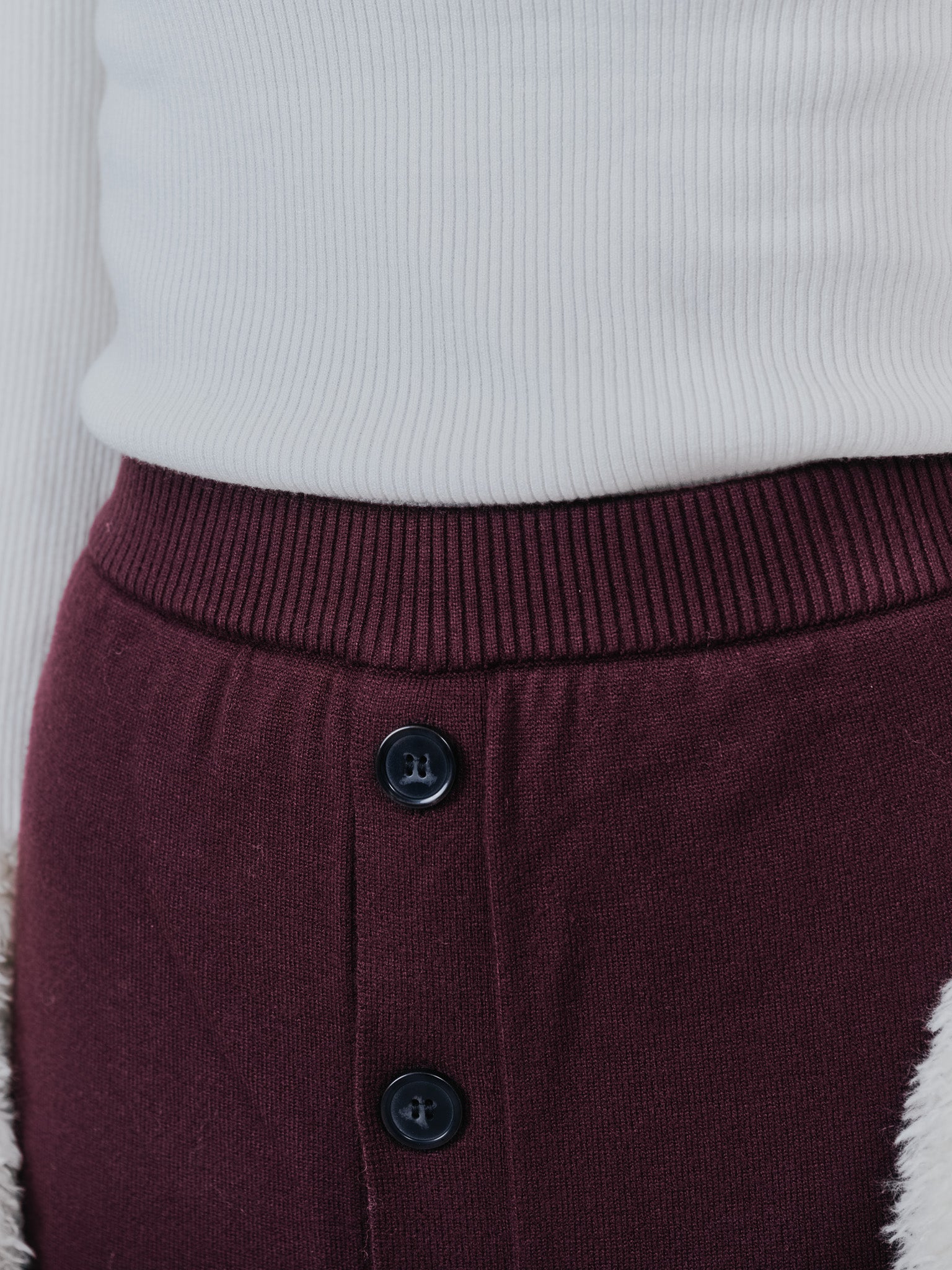 スカートレイヤードニットパンツ [601415] wine