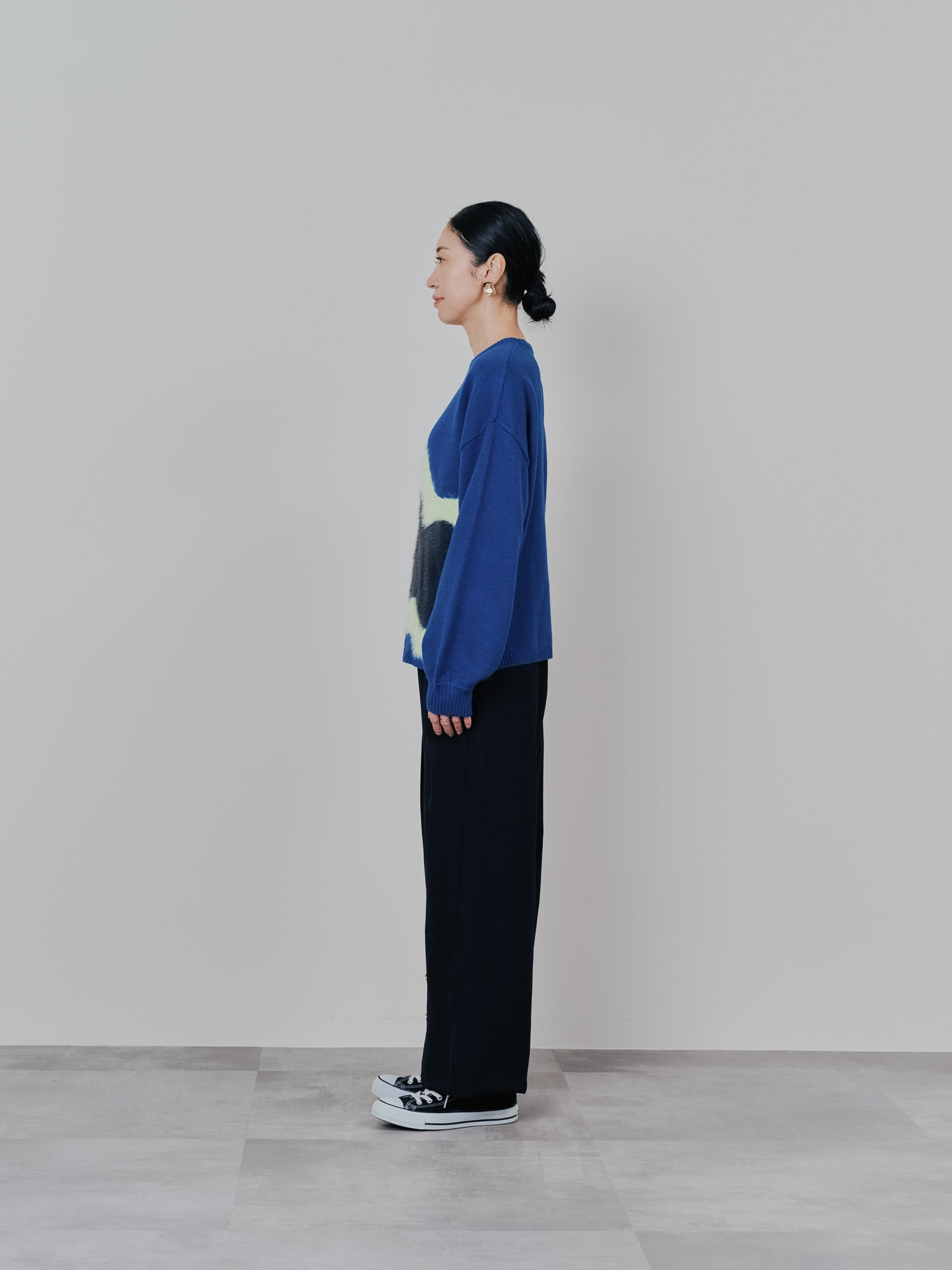 フラワーモチーフニットトップス [601408] peacock