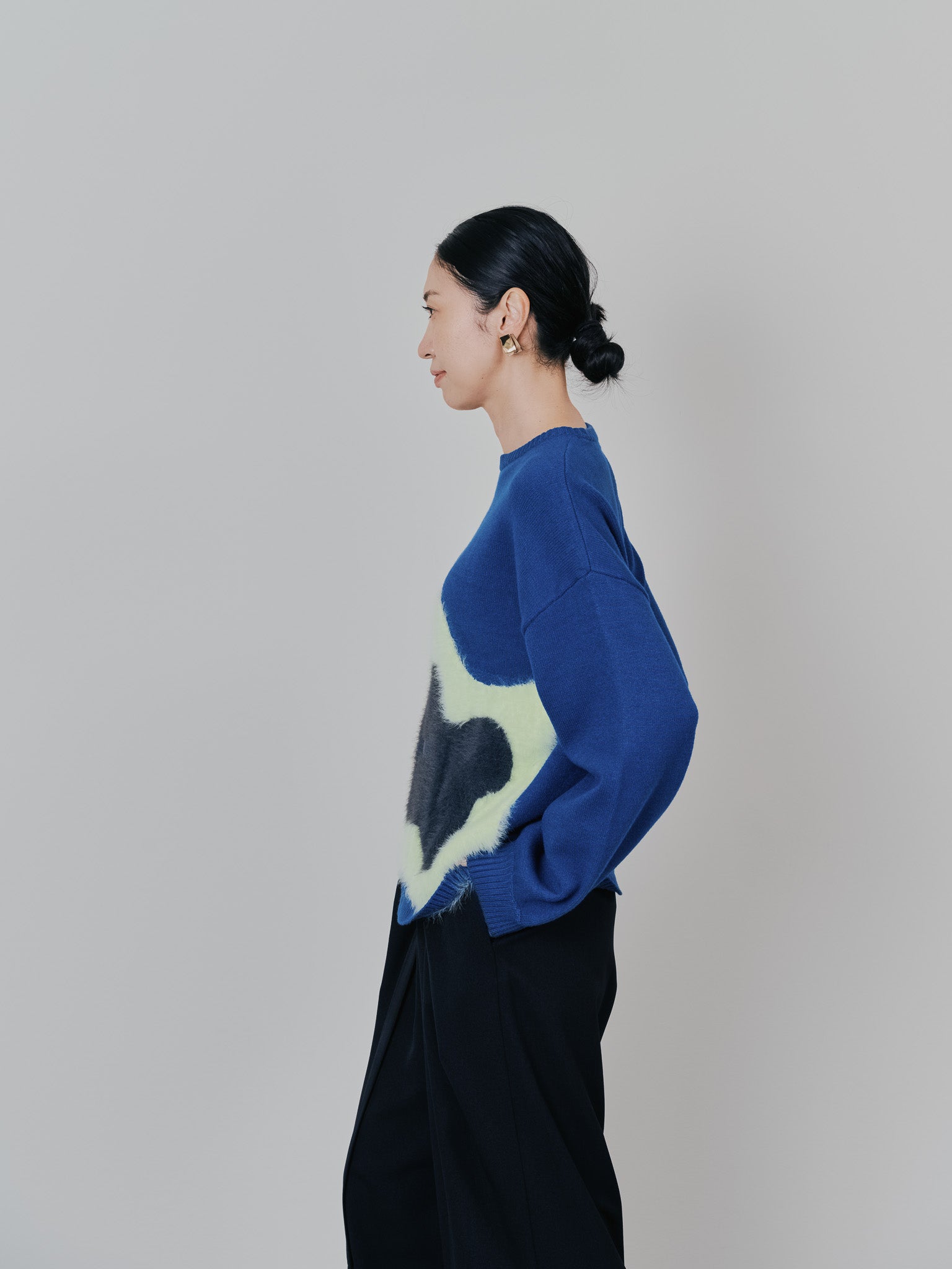 フラワーモチーフニットトップス [601408] peacock