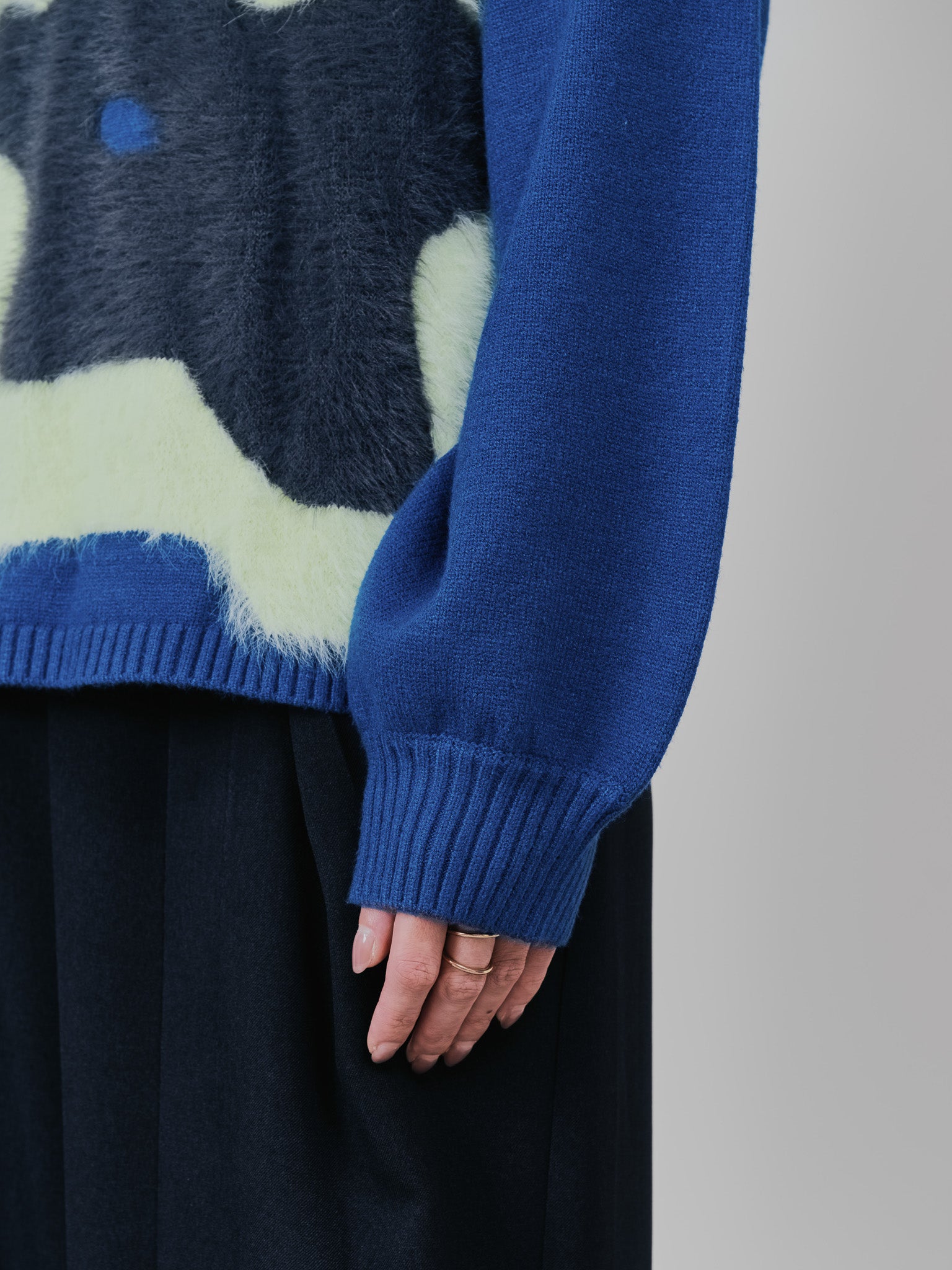 フラワーモチーフニットトップス [601408] peacock