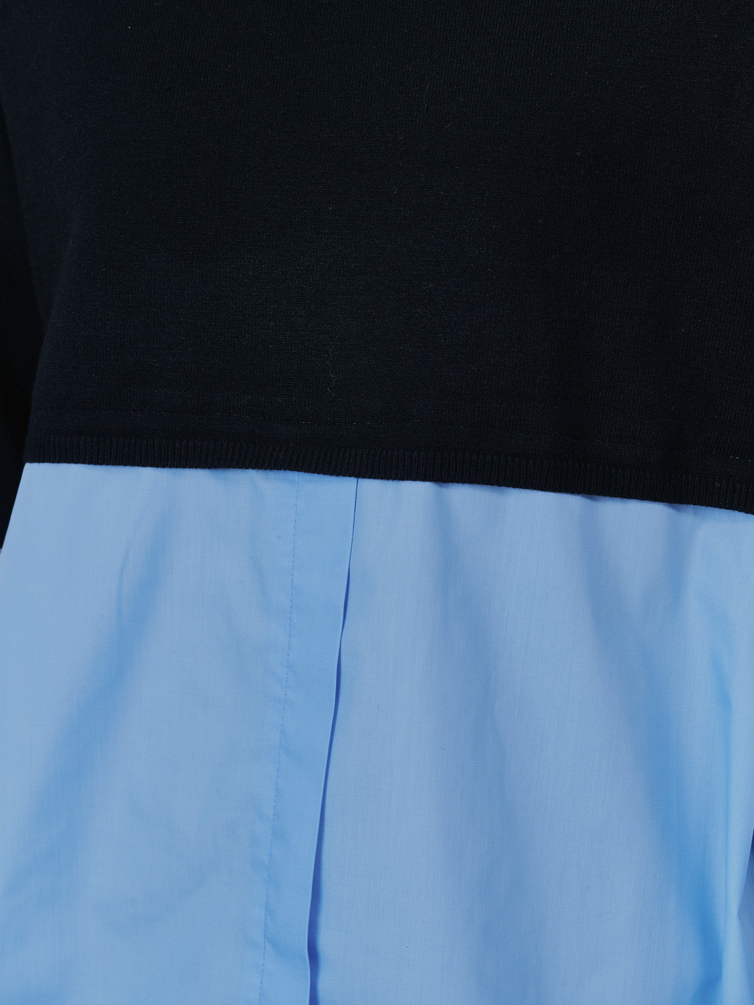 配色シャツレイヤードライクニットトップス [605535] blue