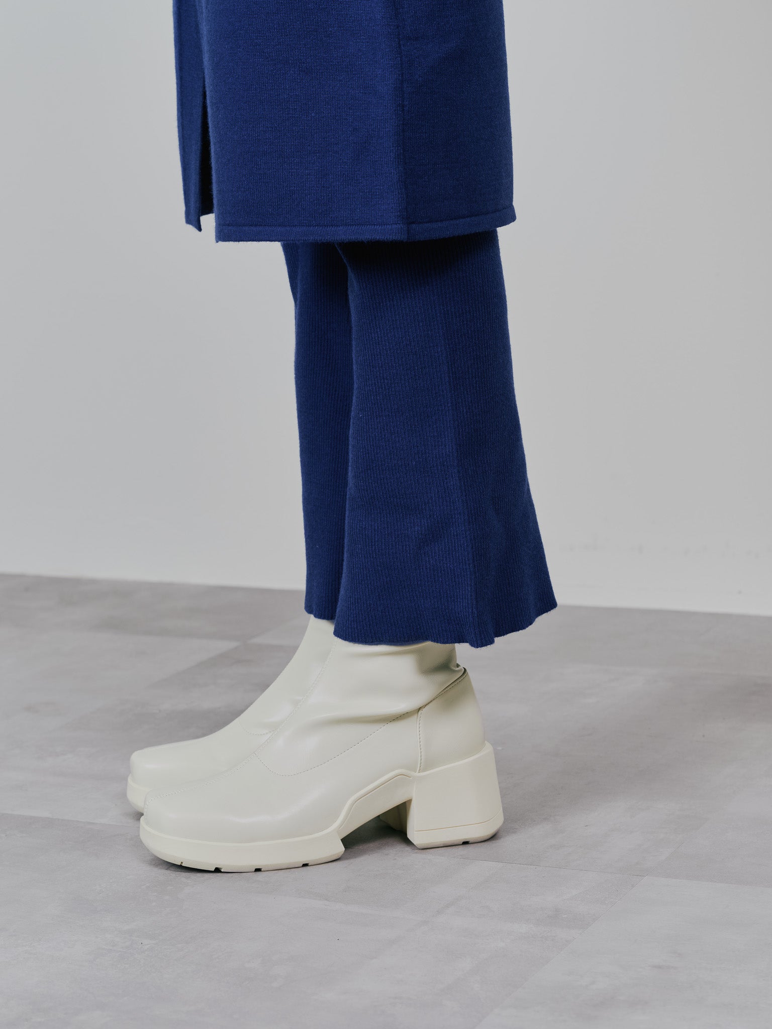 スカートレイヤードニットパンツ [601415] blue