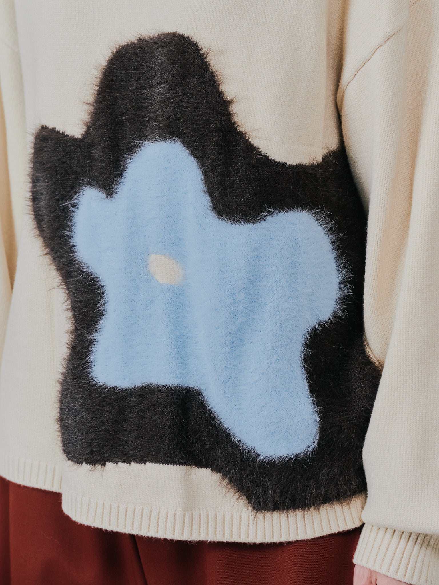 フラワーモチーフニットトップス [601408] ecru