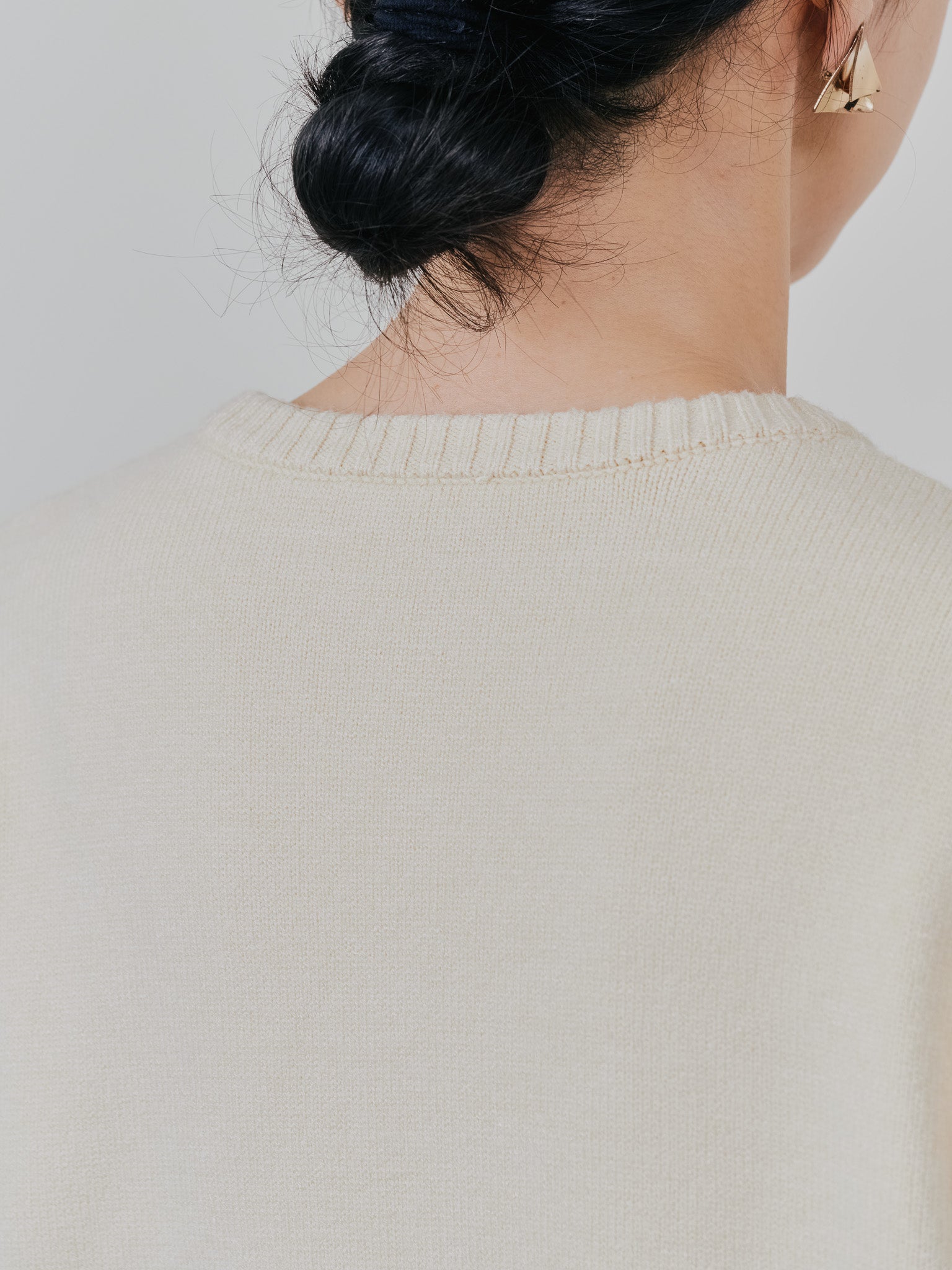 フラワーモチーフニットトップス [601408] ecru