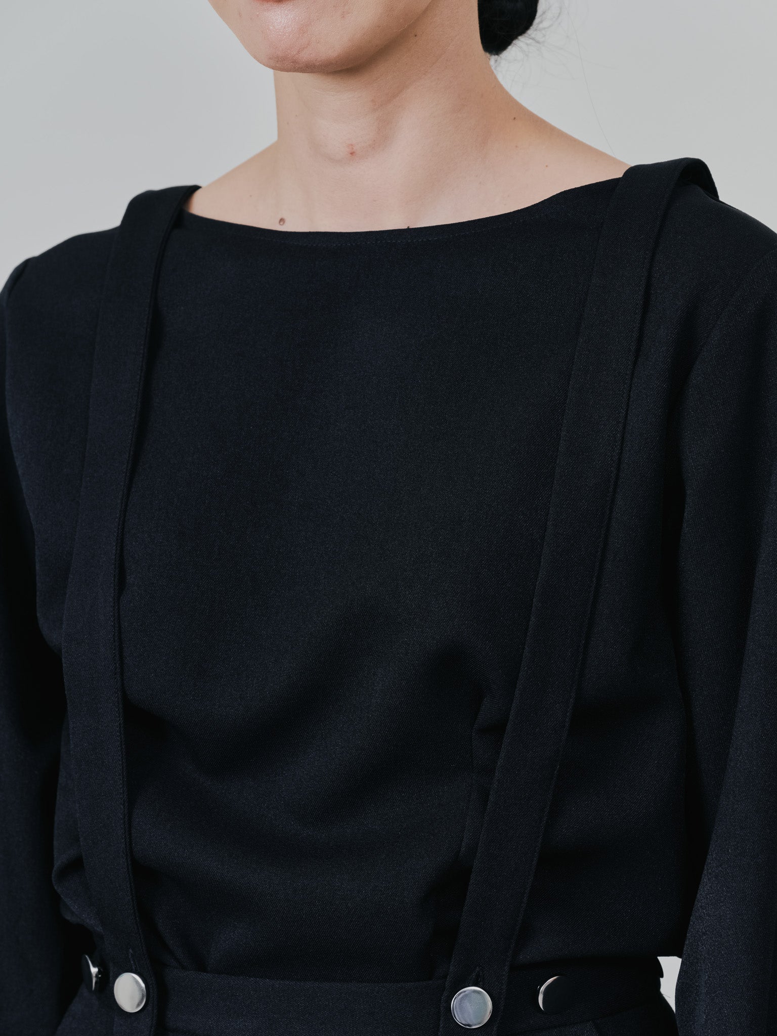 サスペンダー付ソフトAラインスカート [608328] black