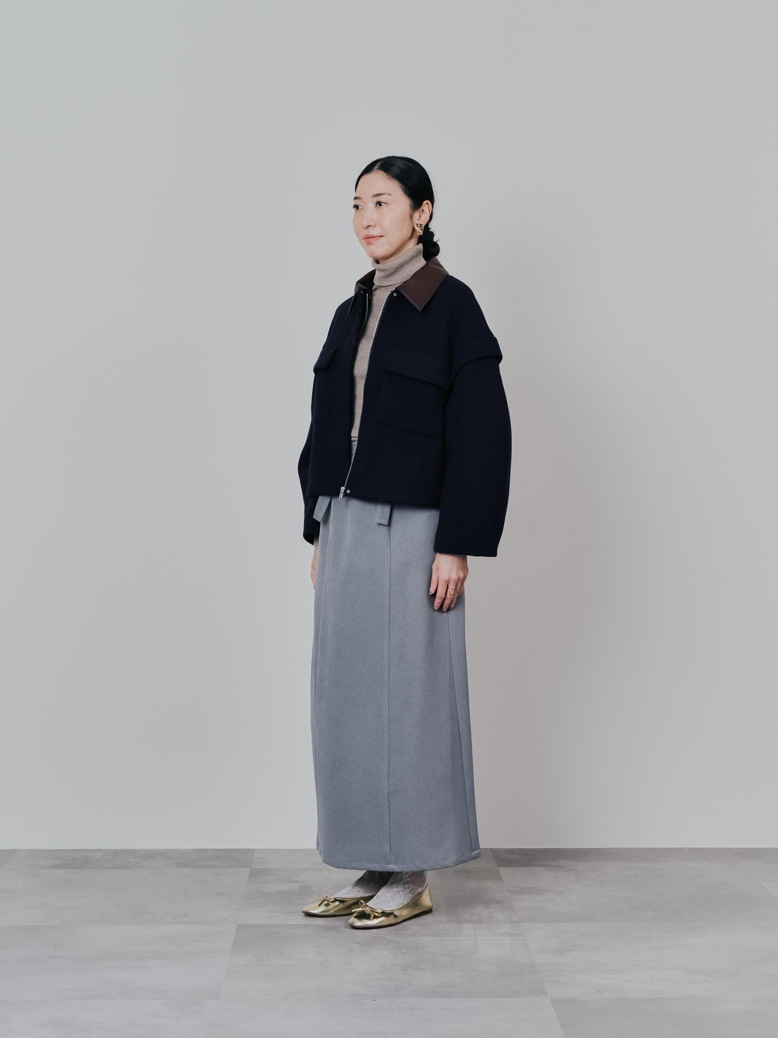 サスペンダー付ソフトAラインスカート [608328] grey