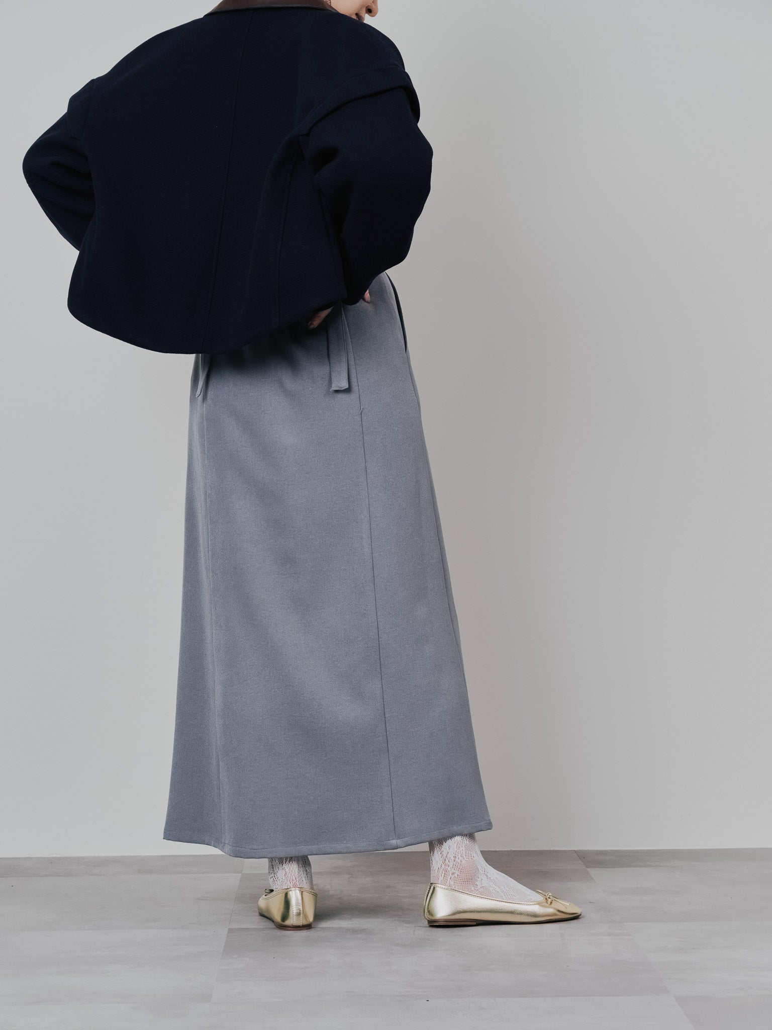 サスペンダー付ソフトAラインスカート [608328] grey