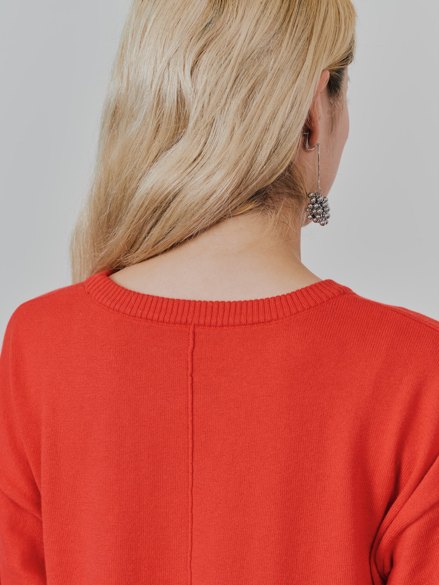 【-PRE SALE- 12/15 18:00まで!!】バックスリットカシミアニットトップス [605550] red