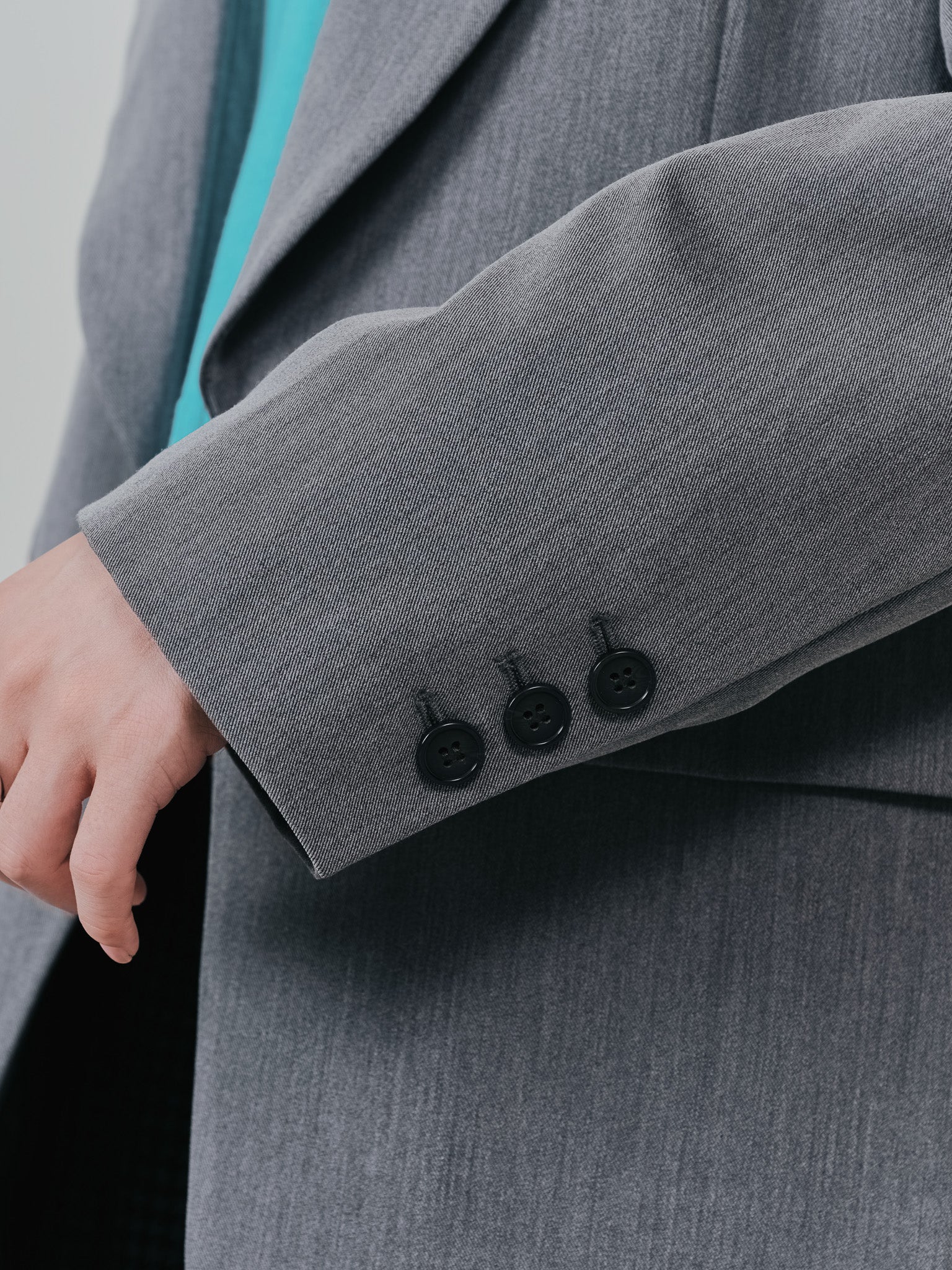 【-PRE SALE- 12/15 18:00まで!!】配色ストライプポイントアシメヘムジャケット [605544] charcoal