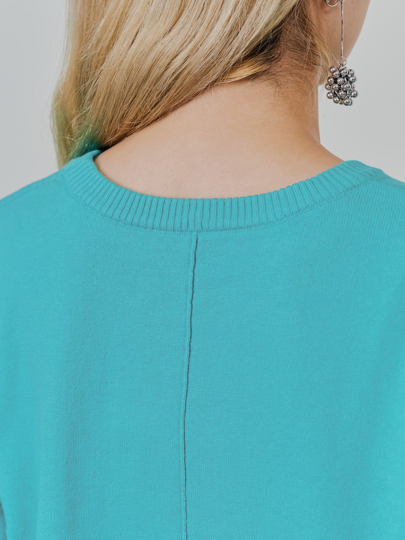 【-PRE SALE- 12/15 18:00まで!!】バックスリットカシミアニットトップス [605550] green