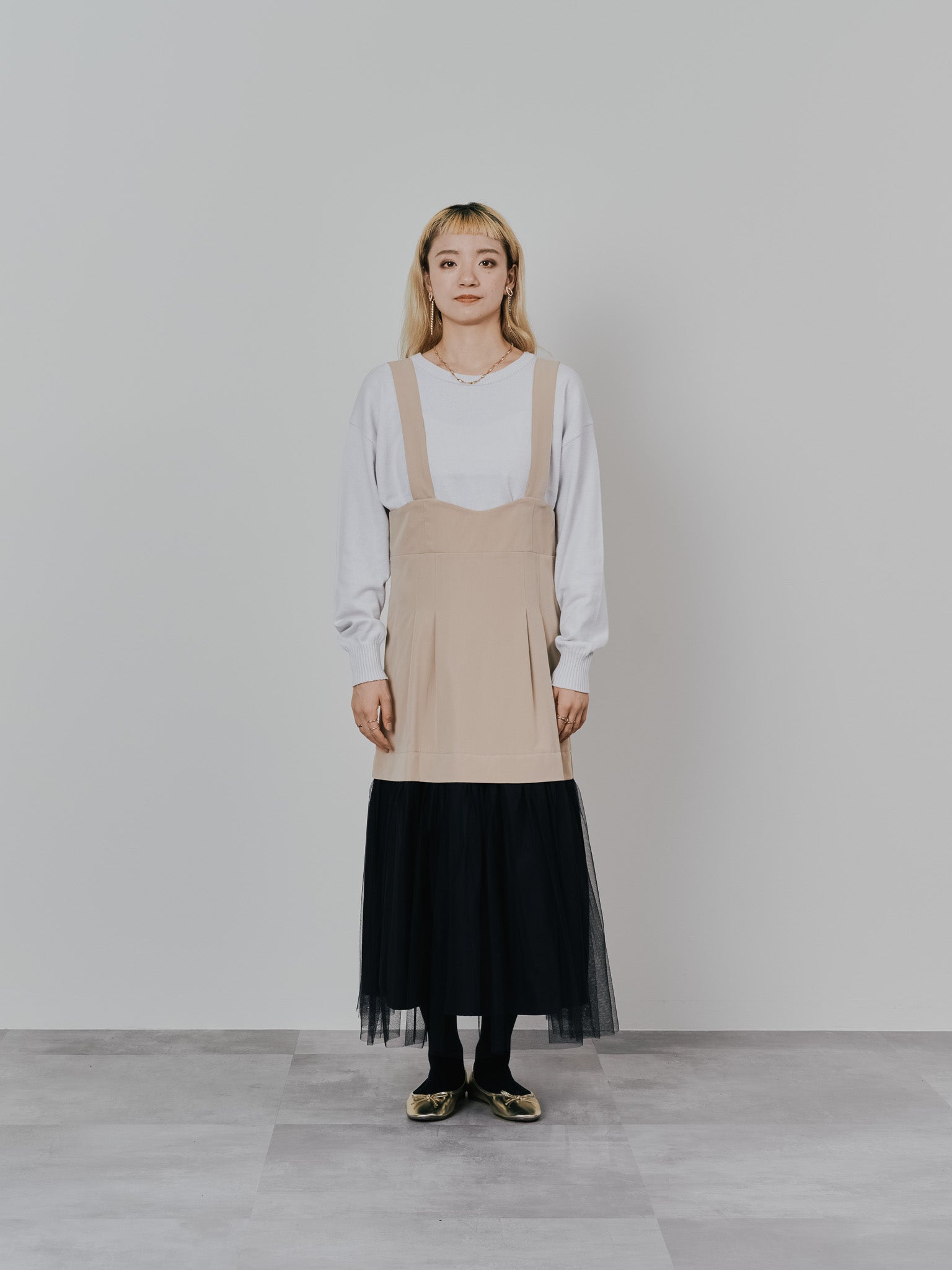 【-PRE SALE- 12/15 18:00まで!!】バックスリットカシミアニットトップス [605550] light grey