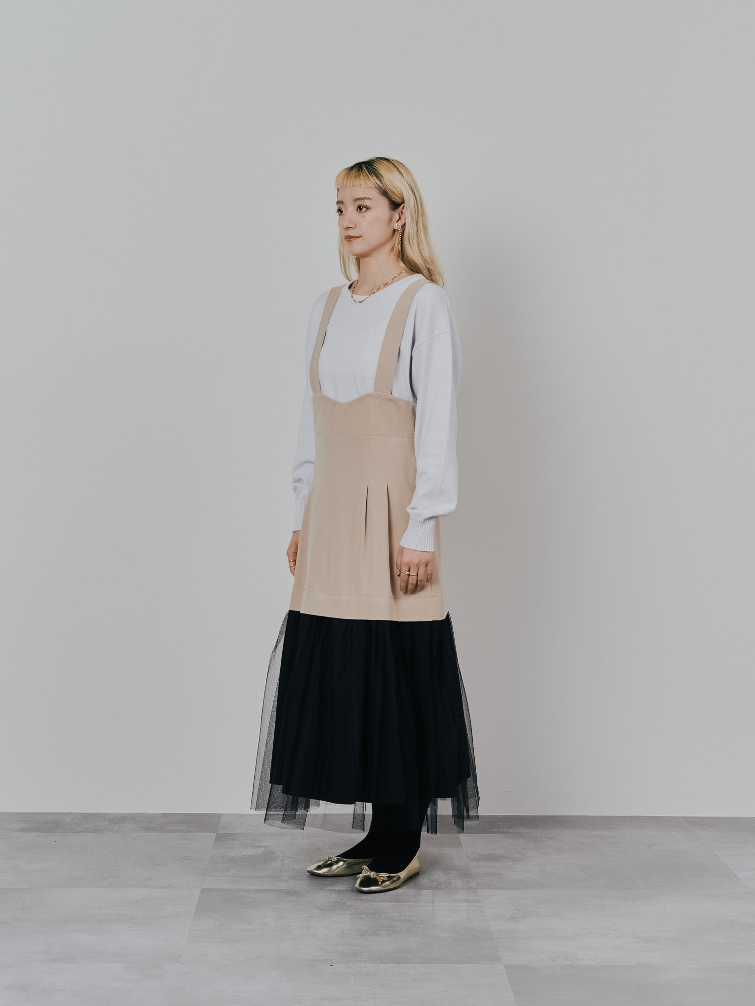 【-PRE SALE- 12/15 18:00まで!!】バックスリットカシミアニットトップス [605550] light grey