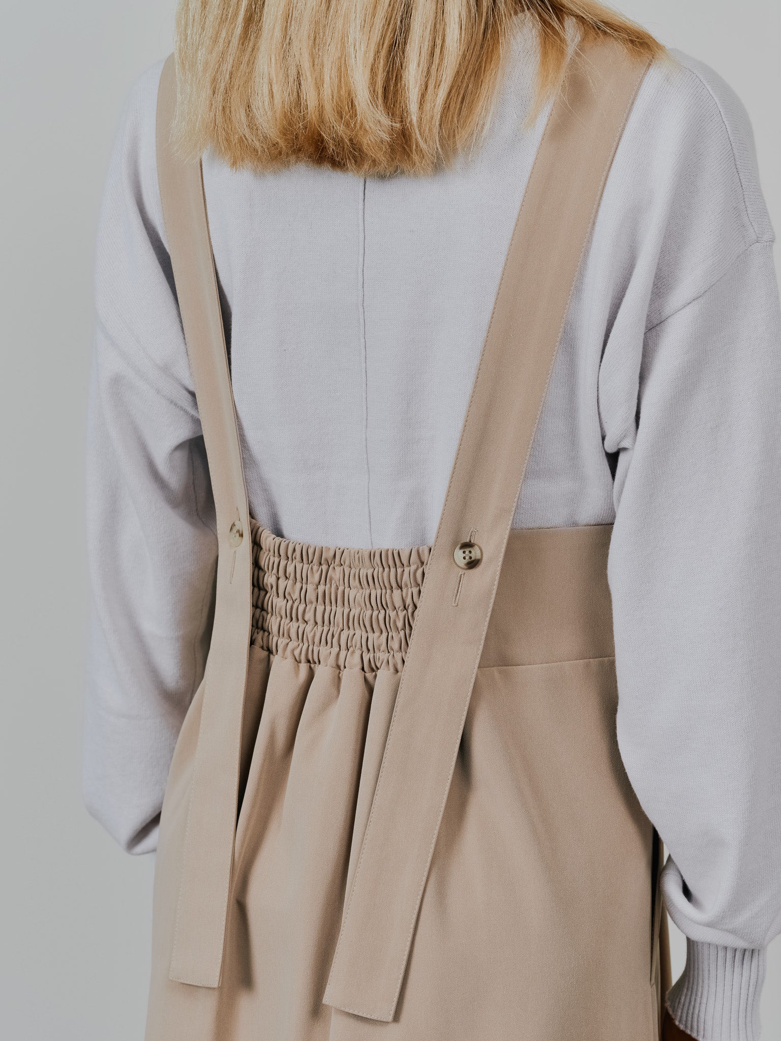 【-PRE SALE- 12/15 18:00まで!!】チュールドッキングチノジャンパースカ―ト [601418] beige