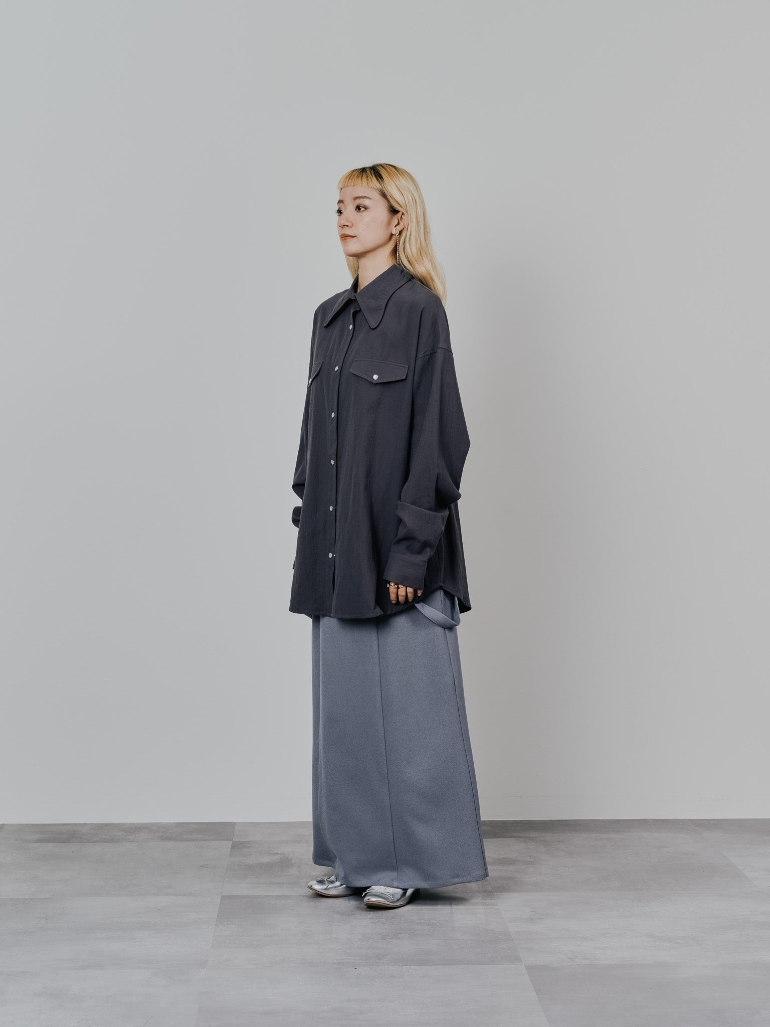 【-PRE SALE- 12/15 18:00まで!!】バタフライカラーウエスタンライクシャツ [601451] charcoal