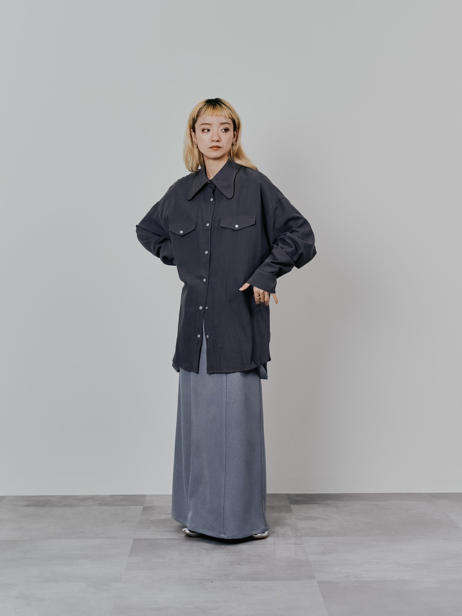 サスペンダー付ソフトAラインスカート [608328] grey