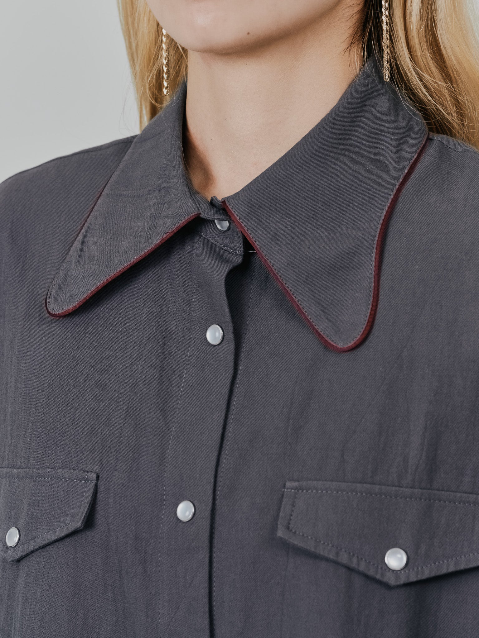 【-PRE SALE- 12/15 18:00まで!!】バタフライカラーウエスタンライクシャツ [601451] charcoal