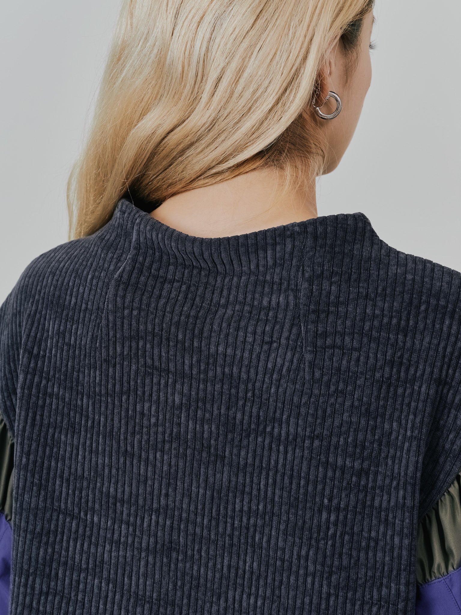 【-PRE SALE- 12/15 18:00まで!!】MA-1 スリーブコーデュロイライクニットソー [608316] charcoal