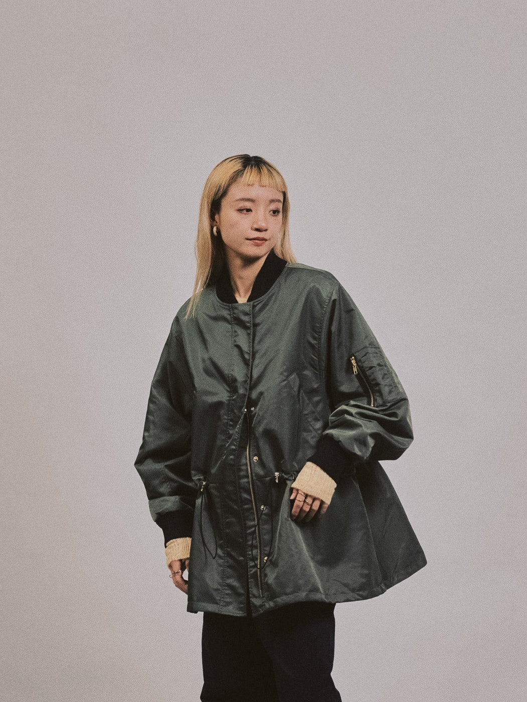 R様 Matin Kim Ma-1あおばくん着用 中綿ドルマンMA-1 ブルゾン [601457] khaki