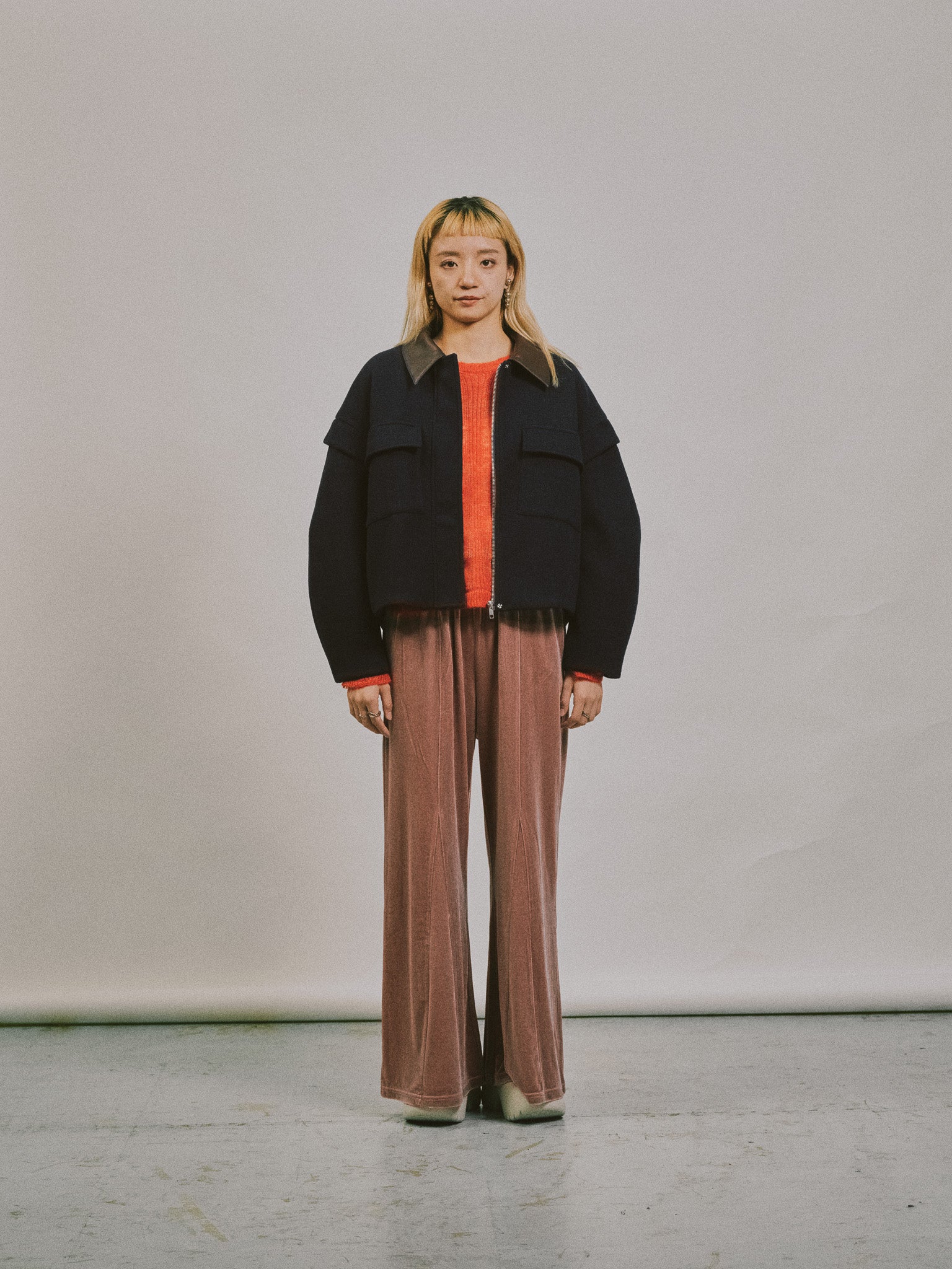 【SALE】ベロアフレアパンツ [601414] pink