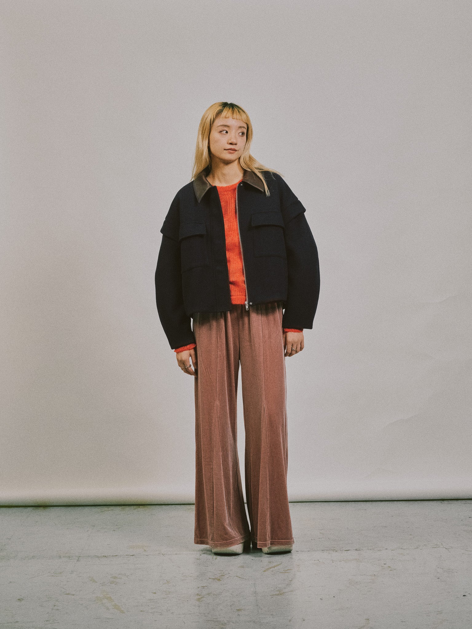 PRE SALE- 12/15 18:00まで!!】ベロアフレアパンツ [601414] pink