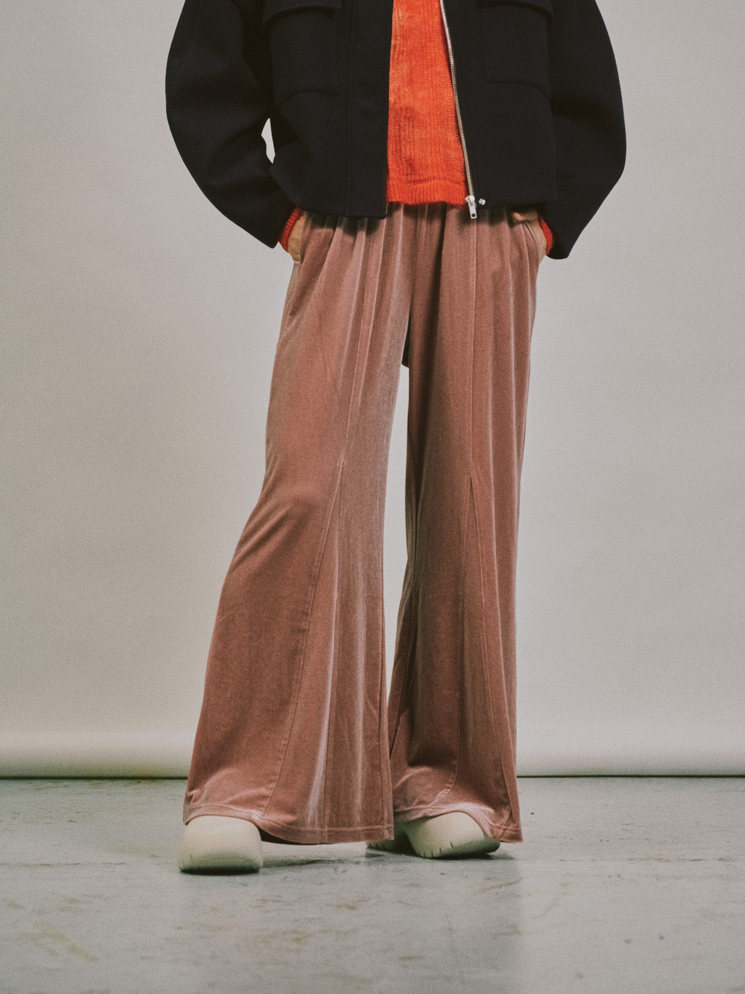 【SALE】ベロアフレアパンツ [601414] pink