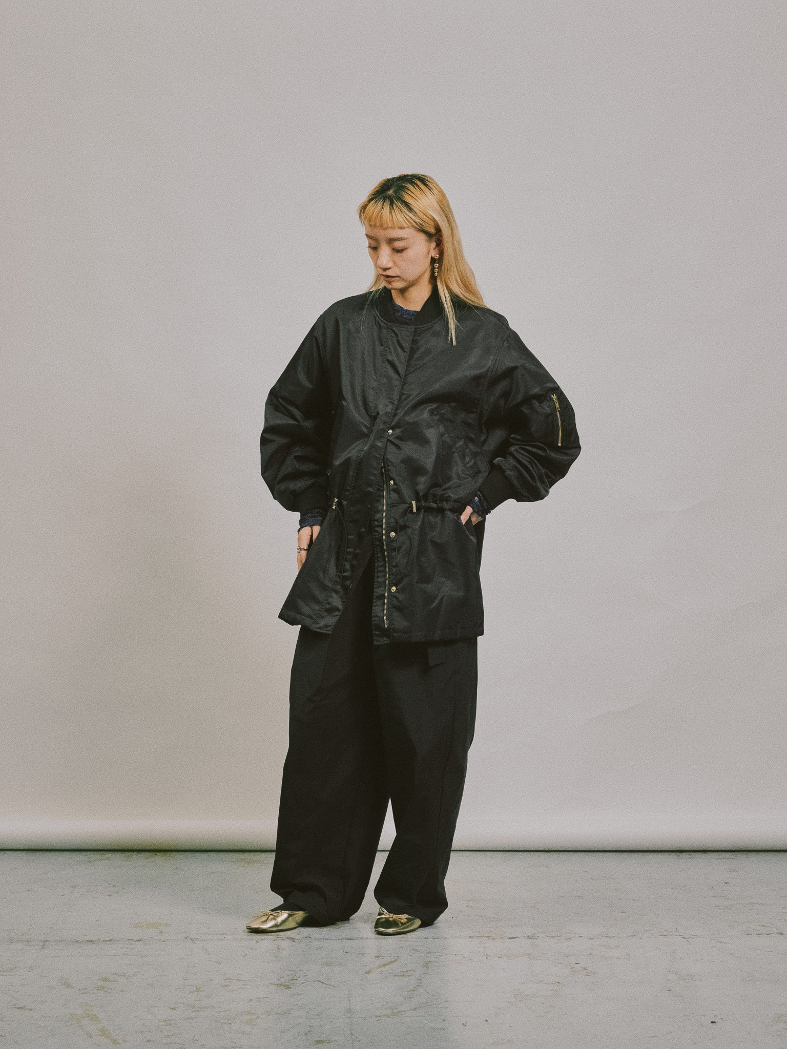 中綿ドルマンＭＡ-1 ブルゾン [601457] black