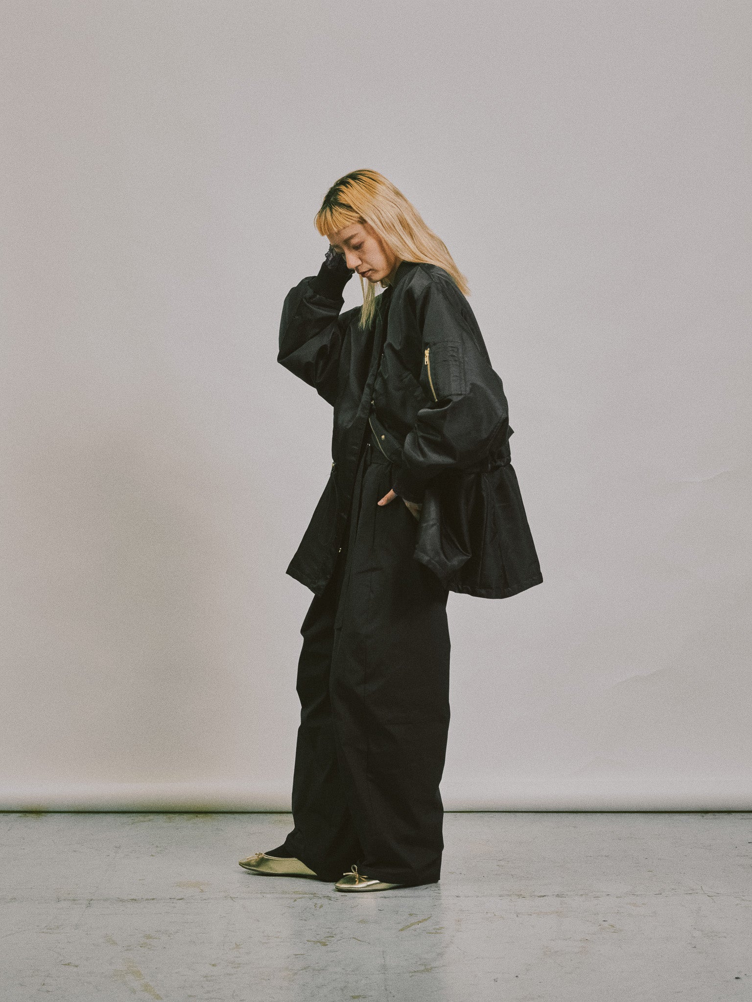 中綿ドルマンＭＡ-1 ブルゾン [601457] black