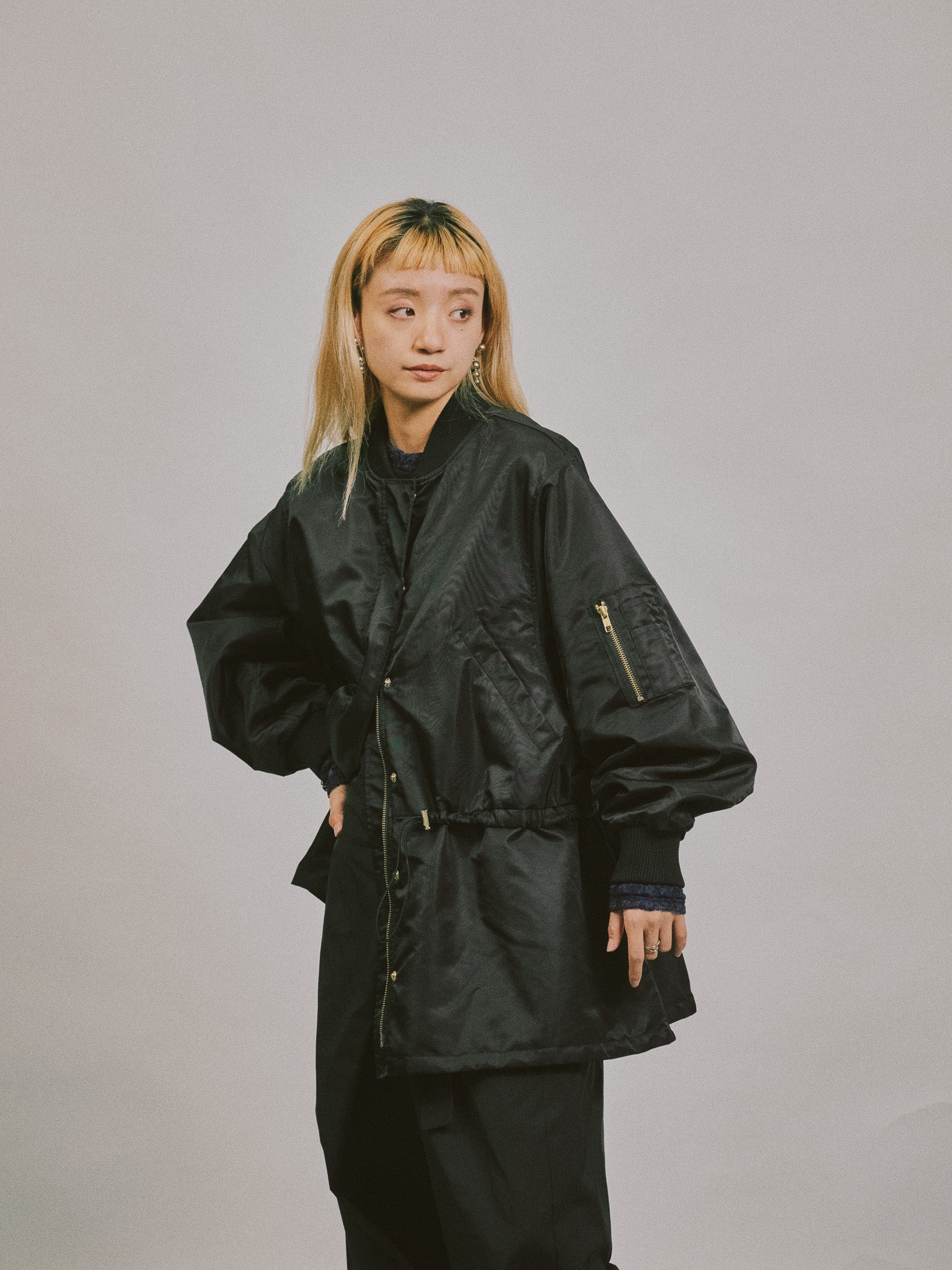 【SALE】中綿ドルマンＭＡ-1 ブルゾン [601457] black