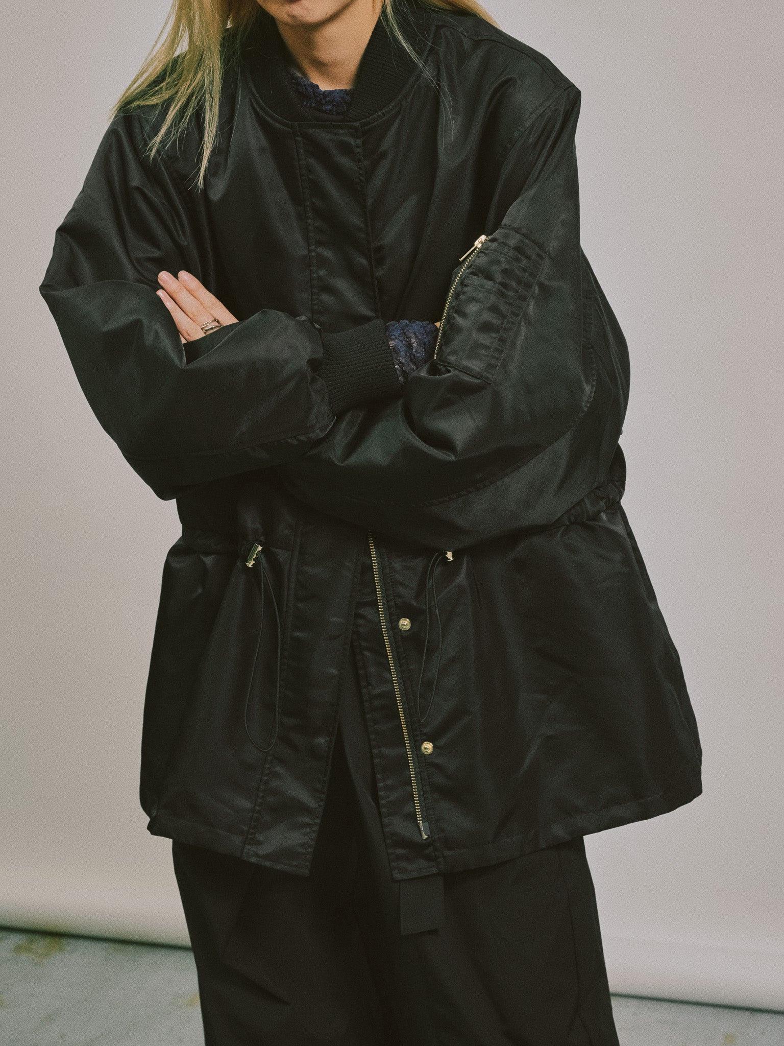 中綿ドルマンＭＡ-1 ブルゾン [601457] black