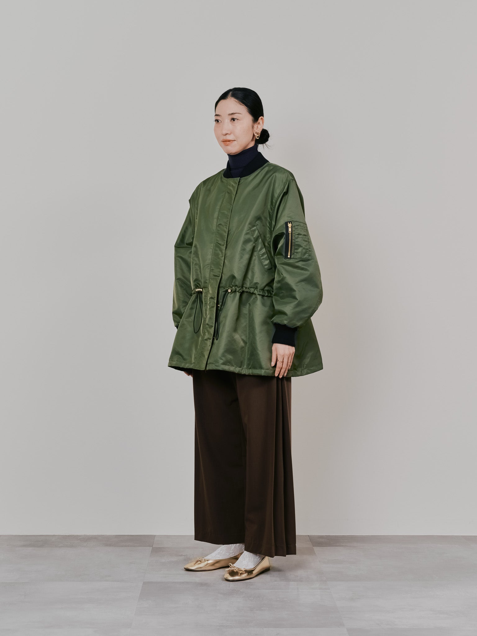 中綿ドルマンＭＡ-1 ブルゾン [601457] khaki