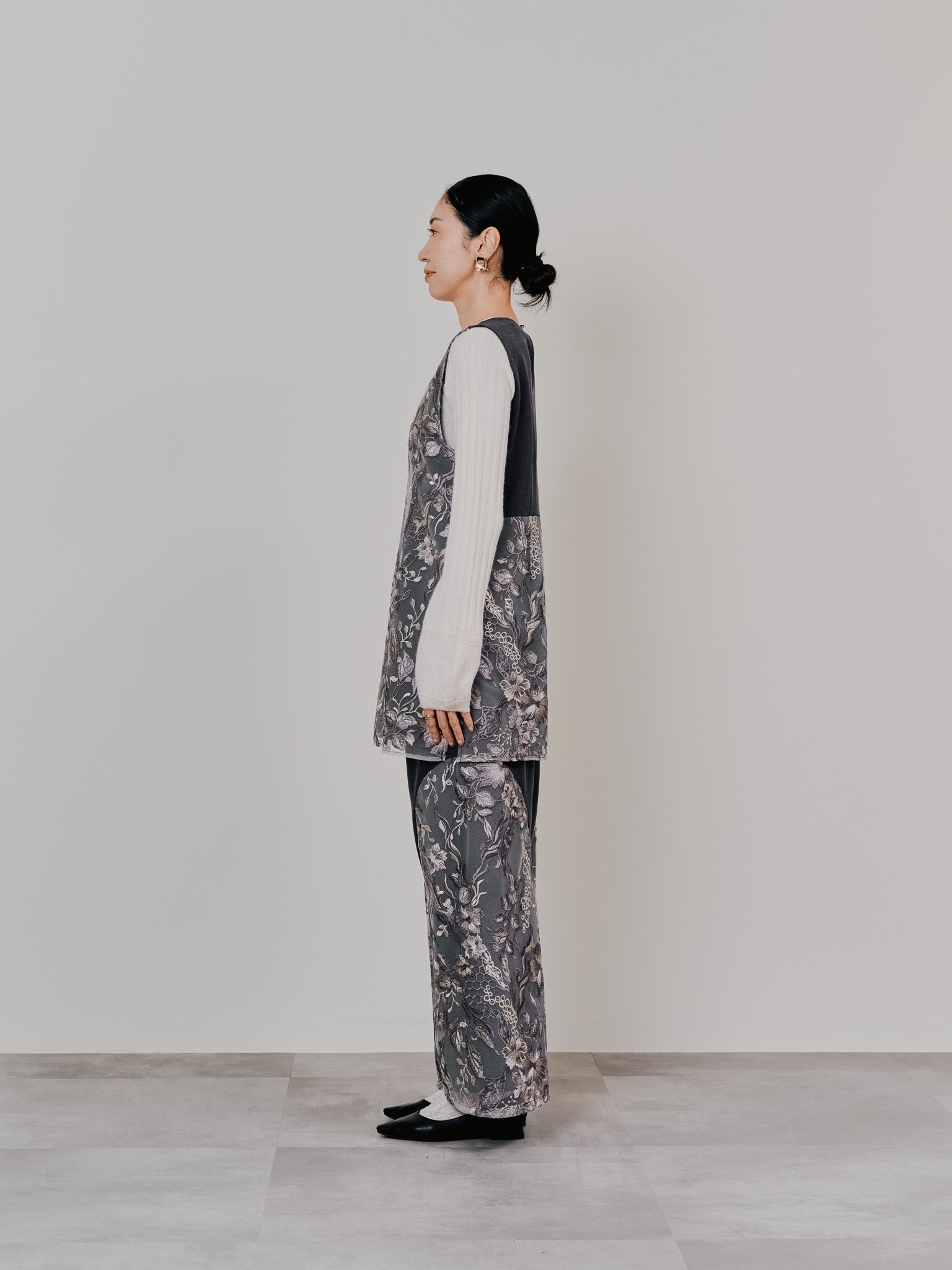 【SALE】ベルト付レーストップス [605558] brown