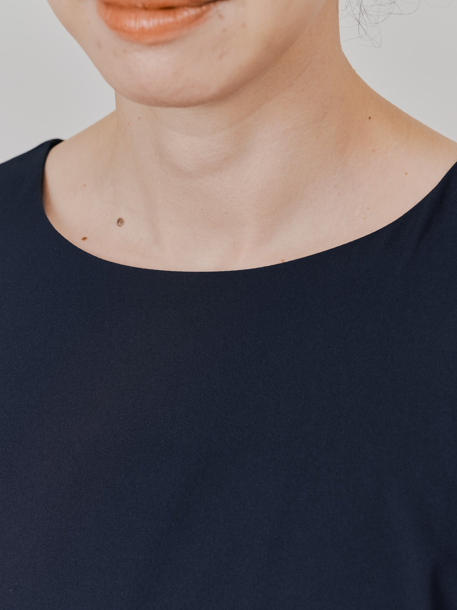 ショルダータックボリュームワンピース [601455] navy