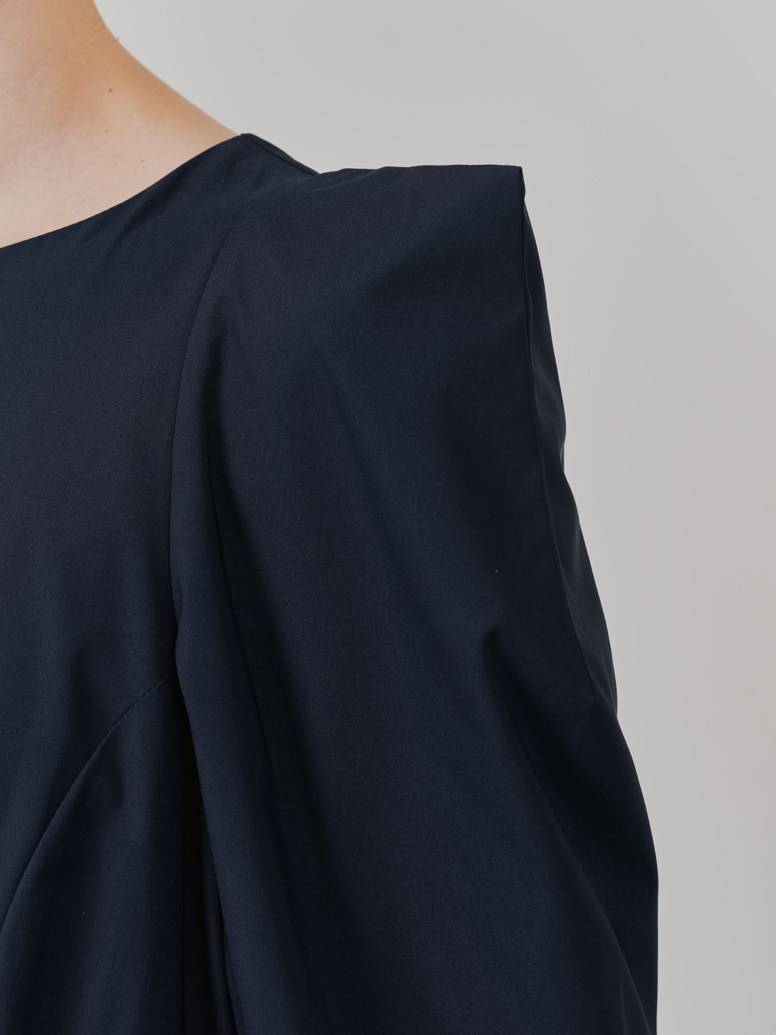 ショルダータックボリュームワンピース [601455] navy