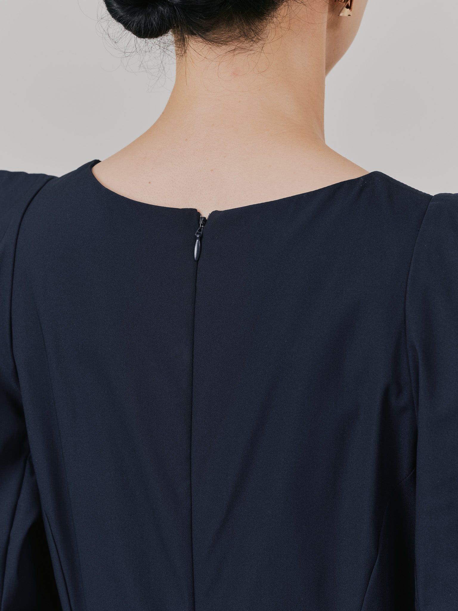 ショルダータックボリュームワンピース [601455] navy