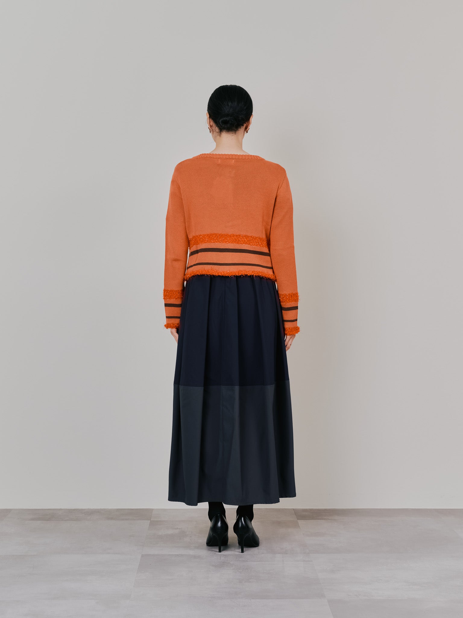 ショルダータックボリュームワンピース [601455] navy