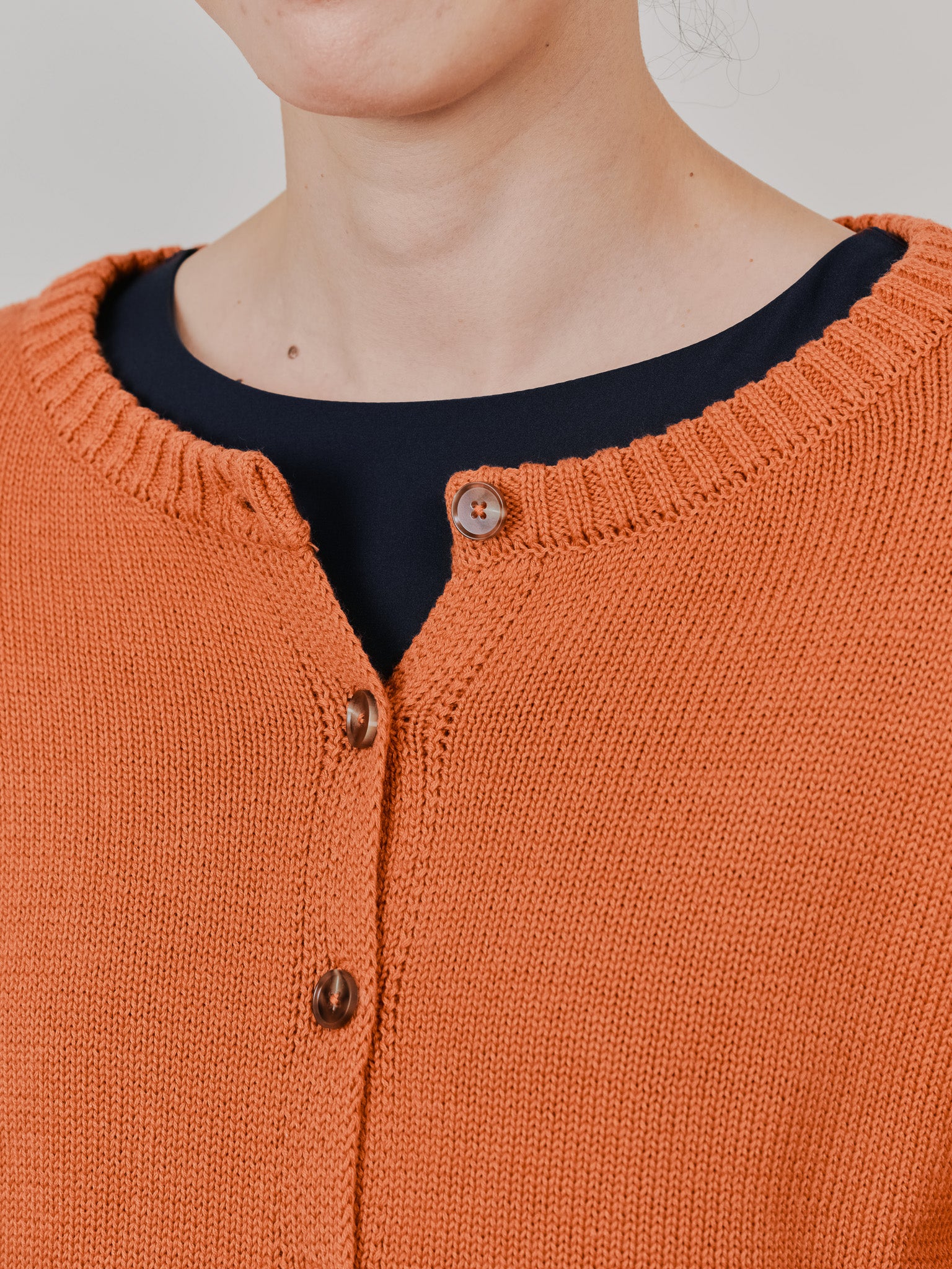 ポイントポップコーンマルチボーダーニットカーディガン [601458] orange