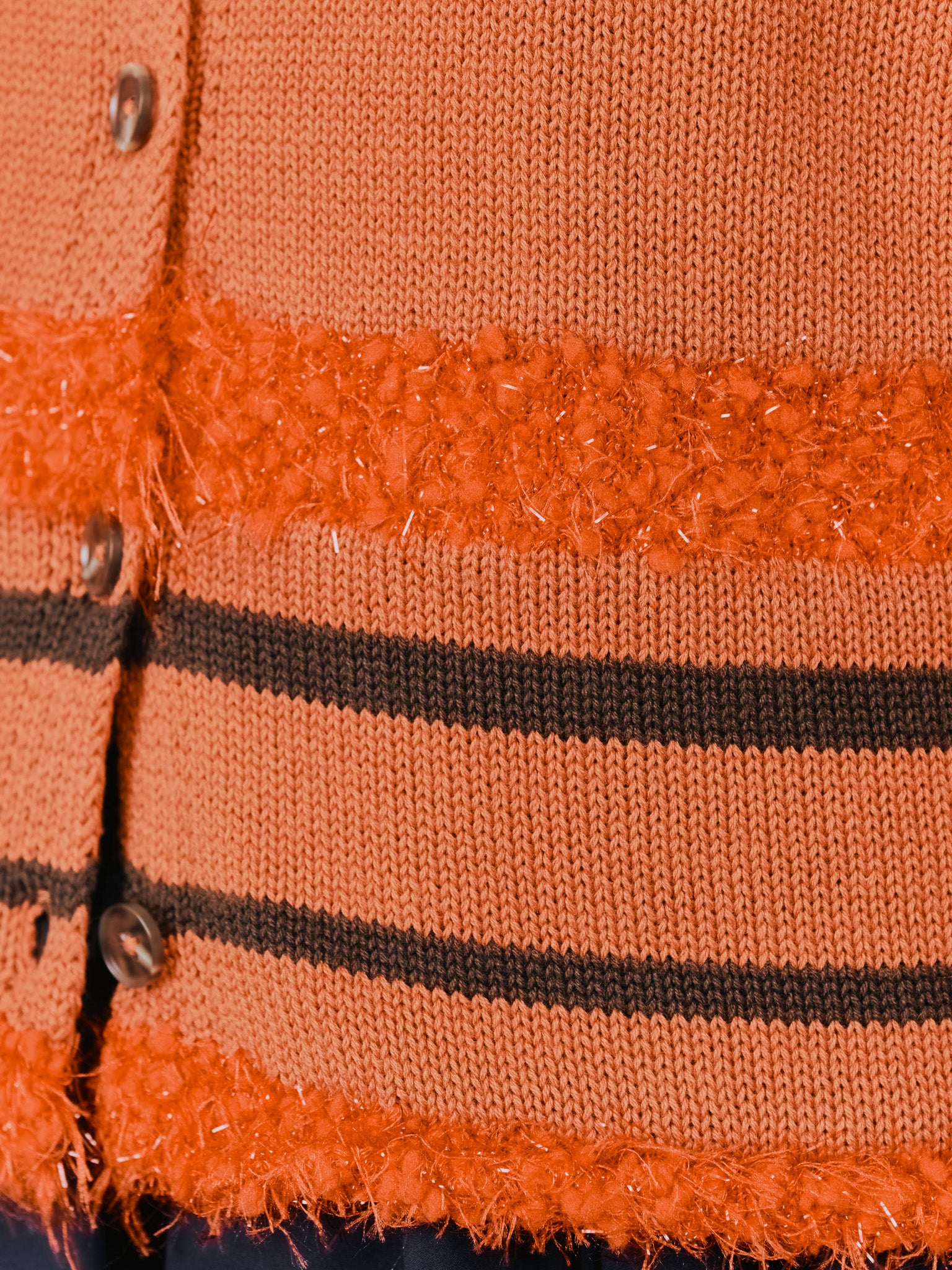 ポイントポップコーンマルチボーダーニットカーディガン [601458] orange