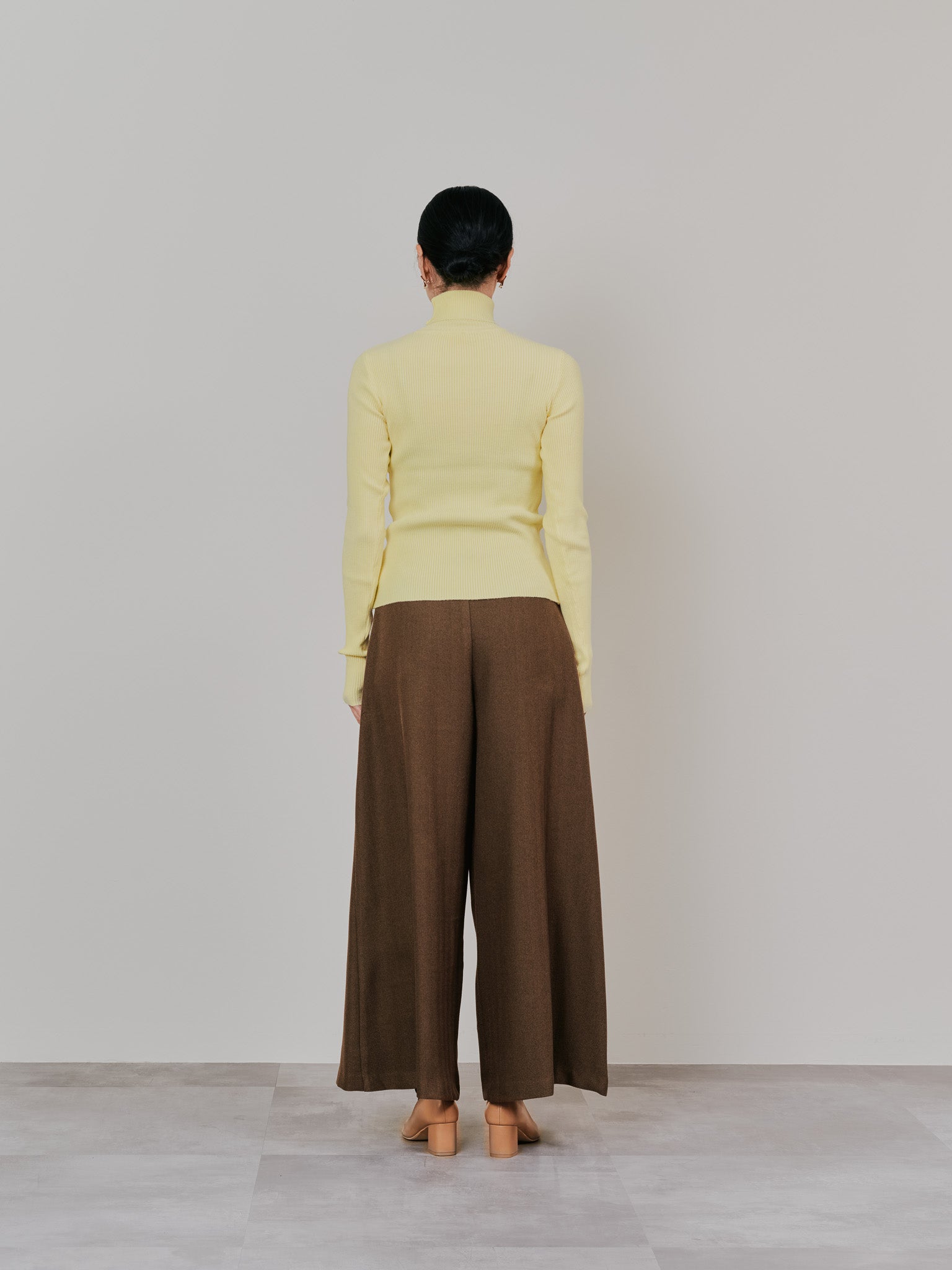 【SALE】リブタートルニットトップス [605548] yellow