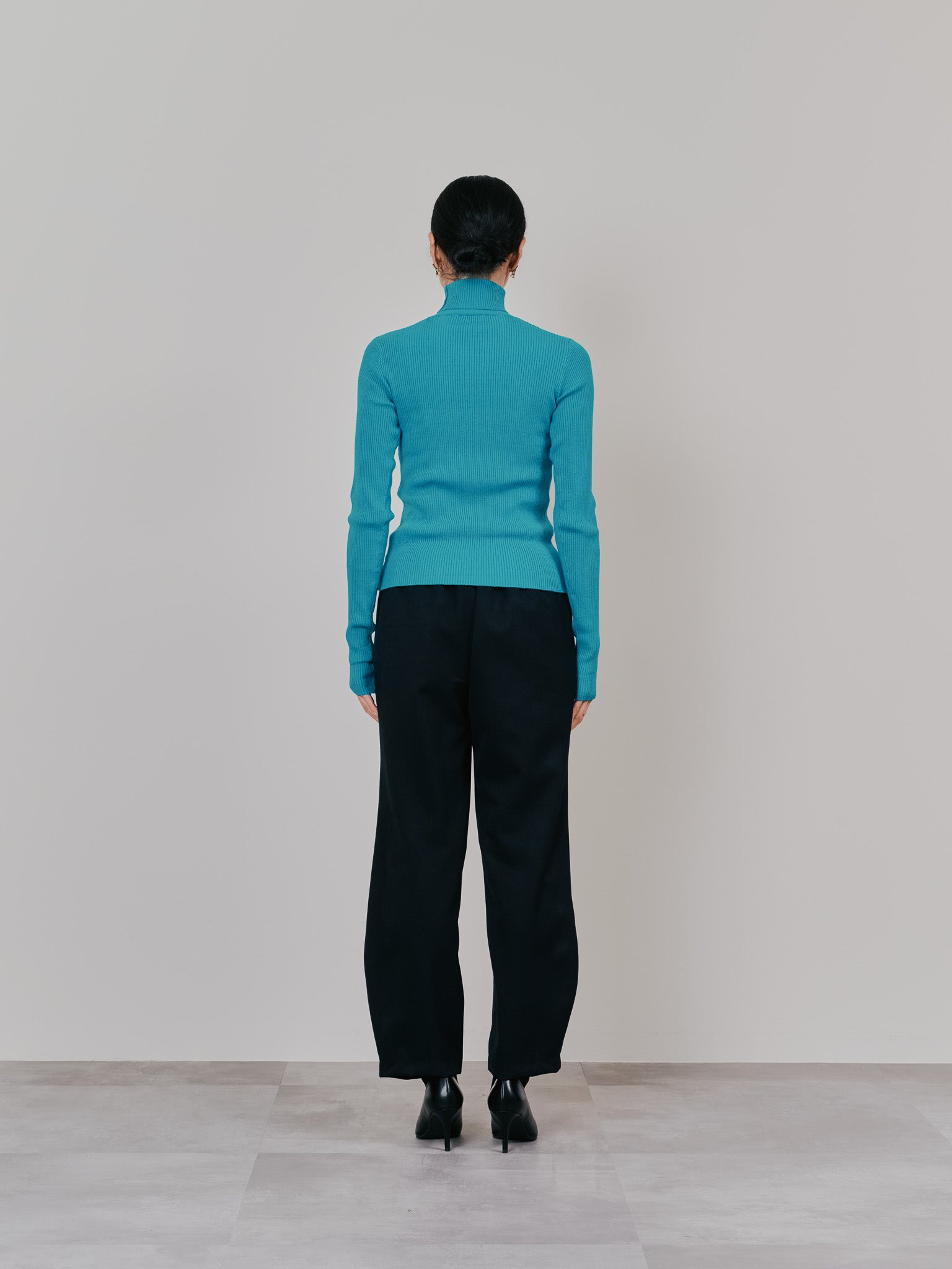 リブタートルニットトップス [605548] turquoise