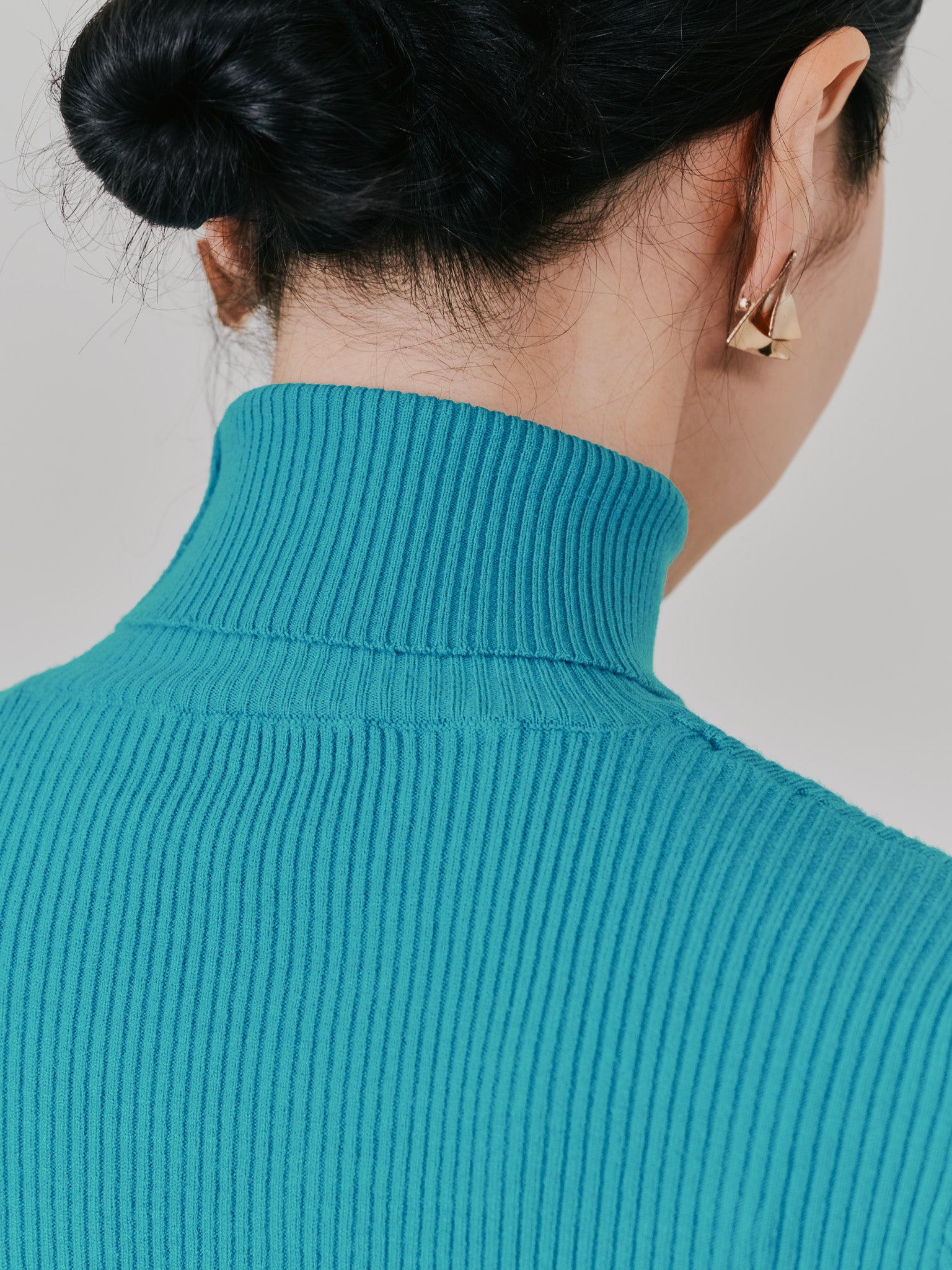 リブタートルニットトップス [605548] turquoise