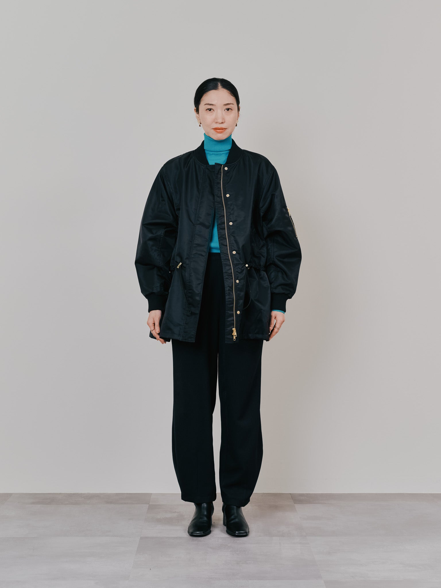 リブタートルニットトップス [605548] turquoise