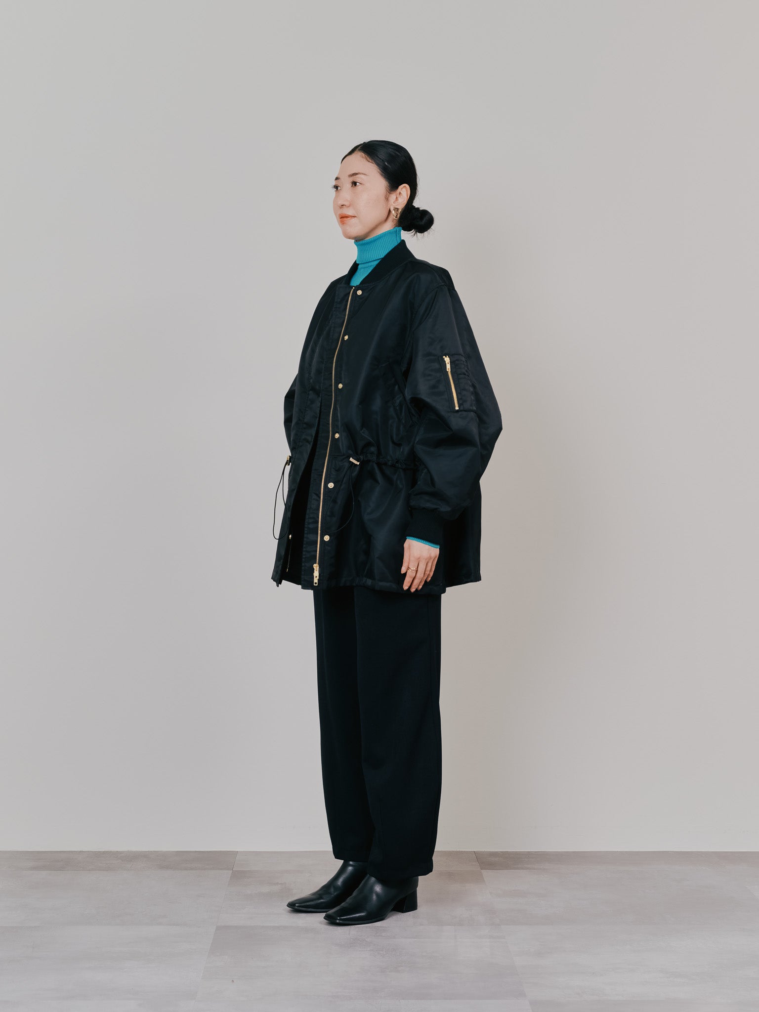 リブタートルニットトップス [605548] turquoise