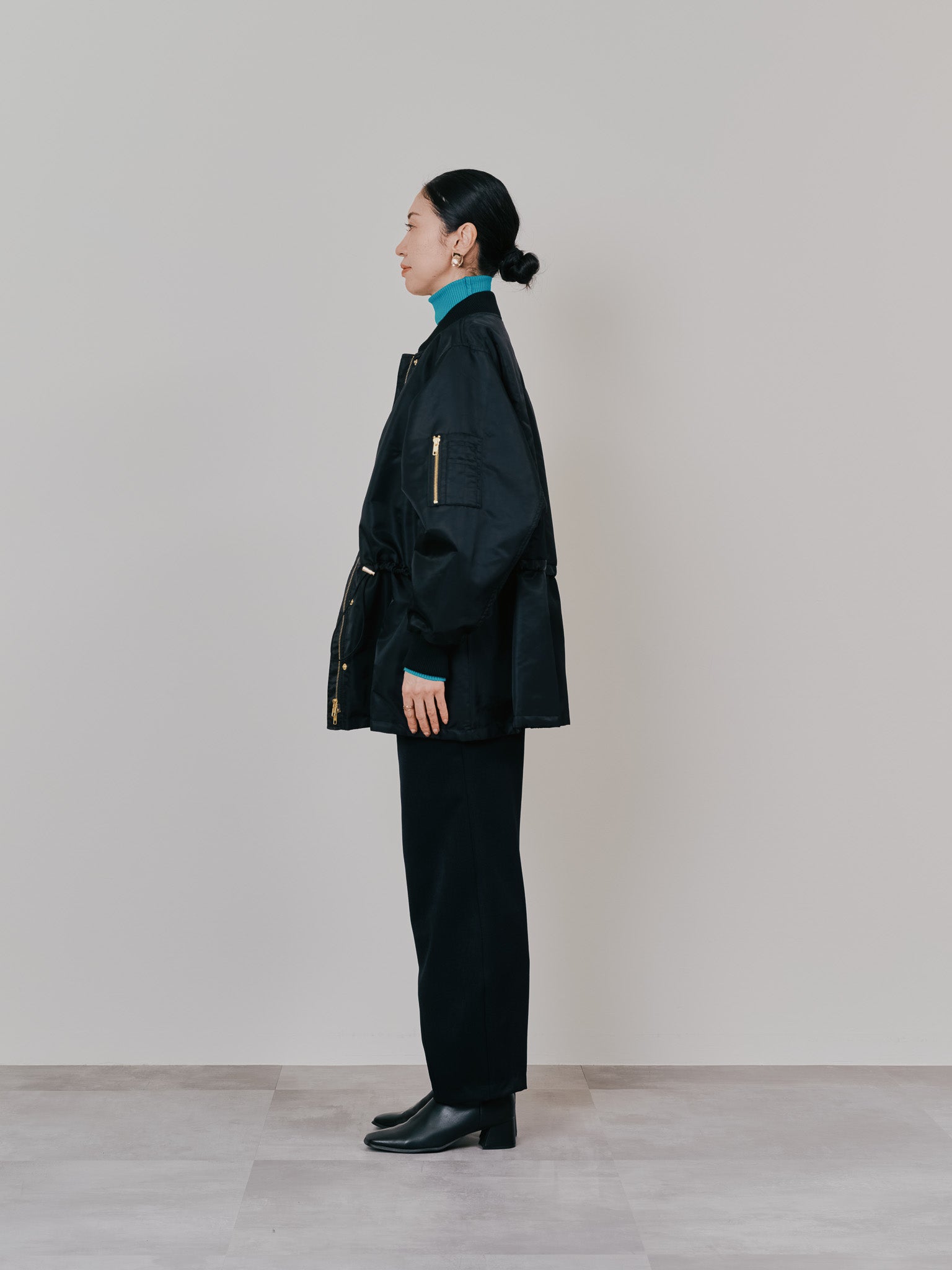 リブタートルニットトップス [605548] turquoise