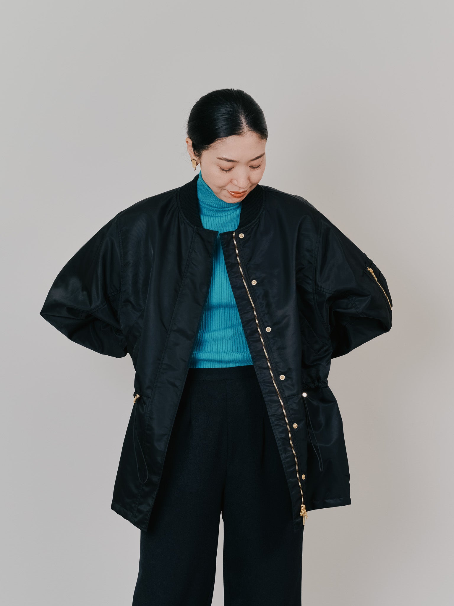 中綿ドルマンＭＡ-1 ブルゾン [601457] black