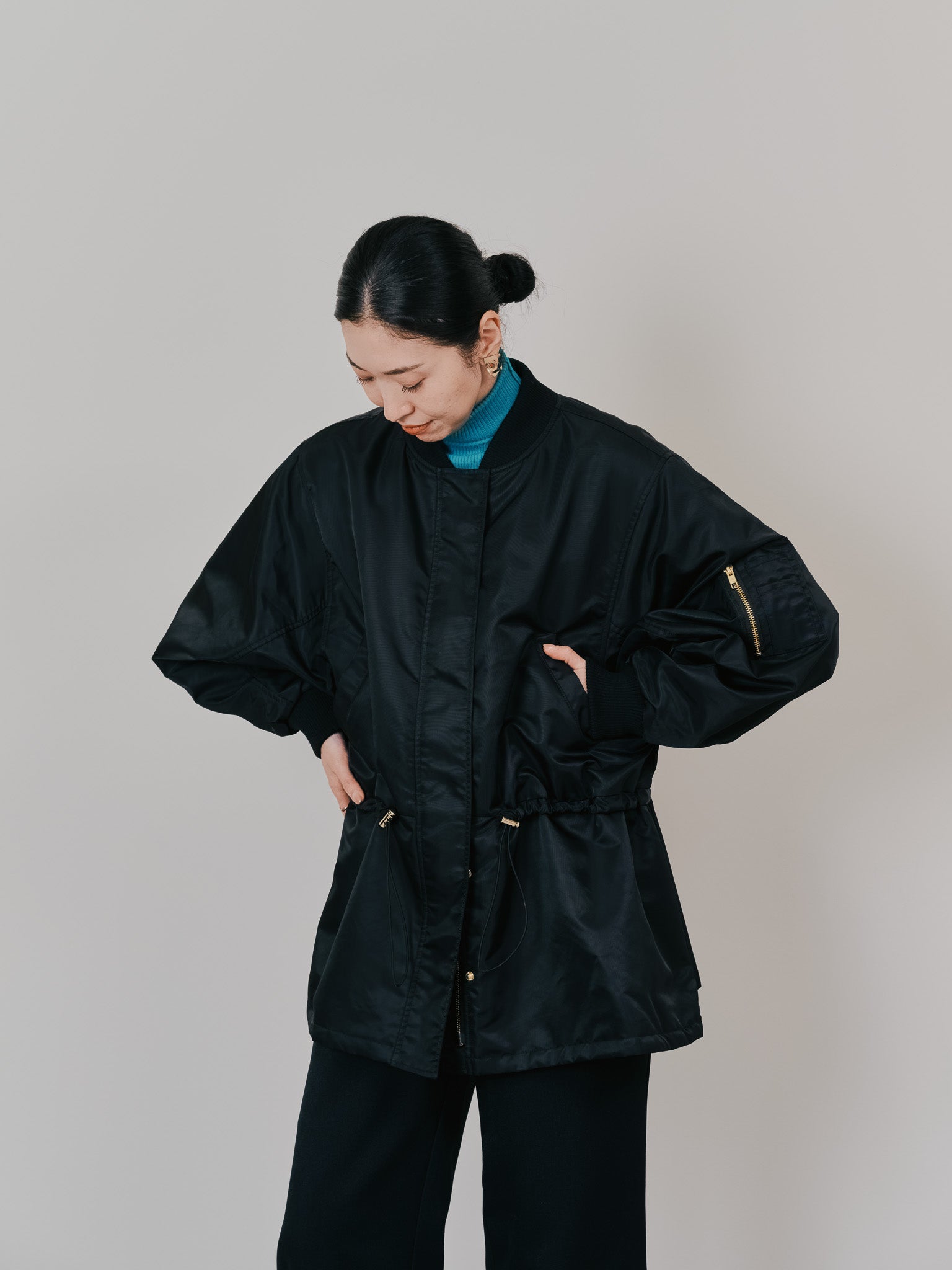 中綿ドルマンＭＡ-1 ブルゾン [601457] black