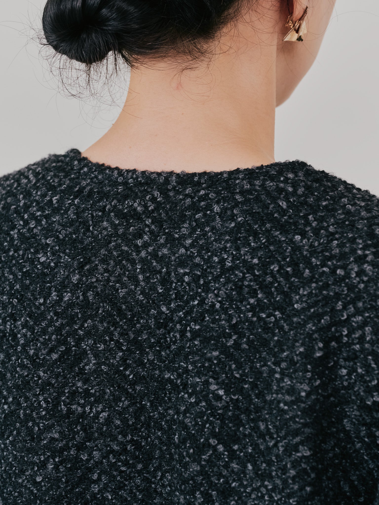 【-PRE SALE- 12/15 18:00まで!!】バックタックヘリンボーンツィードコーディガン [605561] charcoal